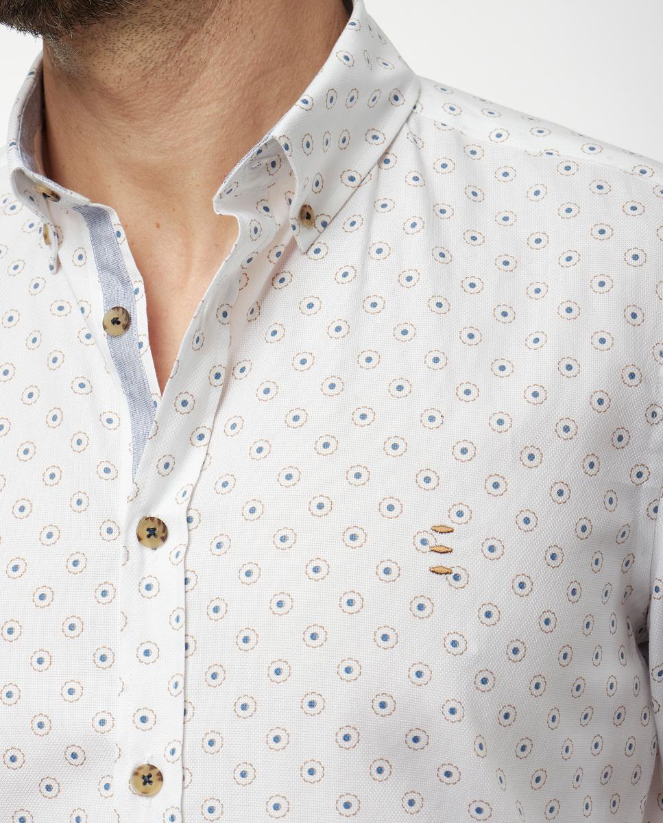 Camisa de homem estampada Branco-4