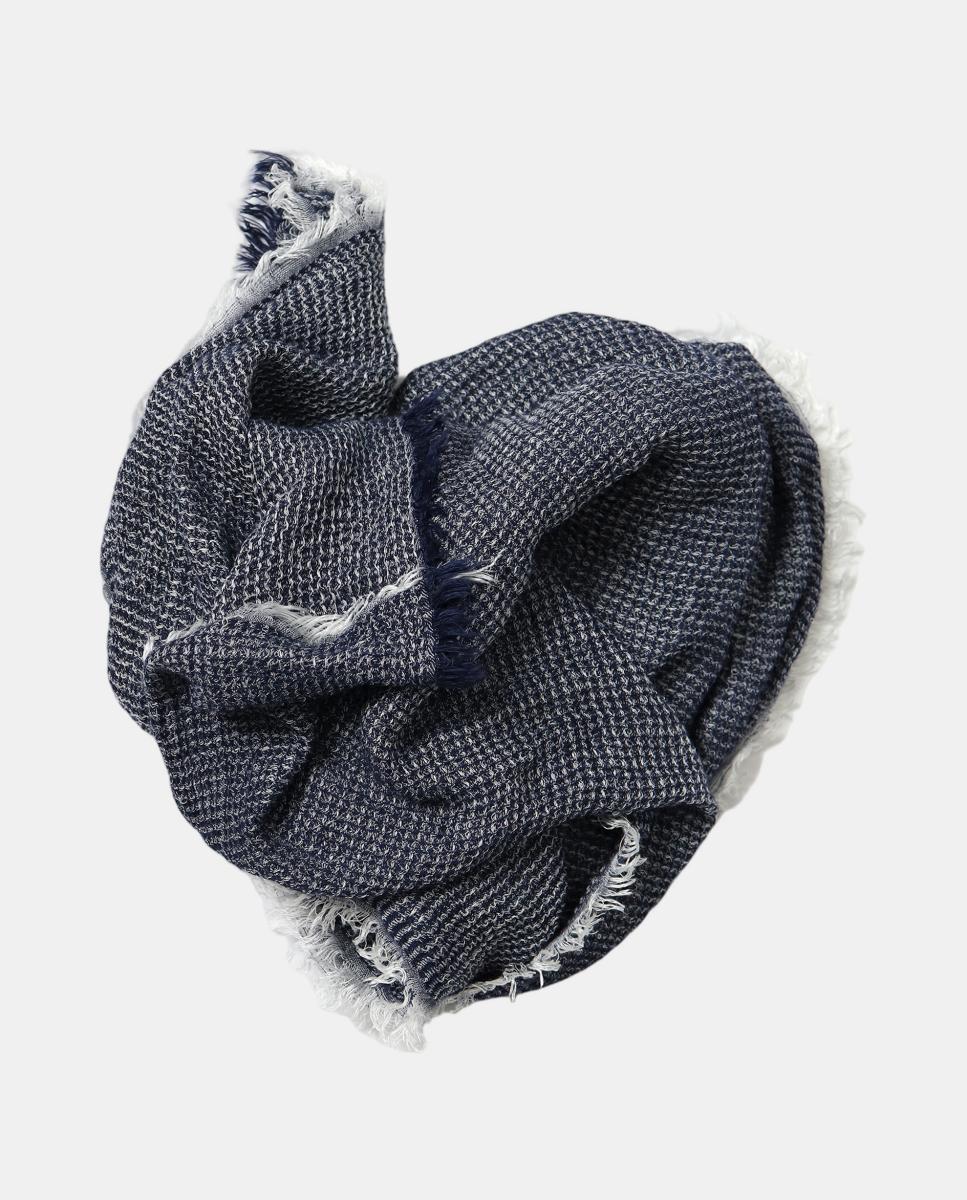Écharpe com Jacquard Bicolor Azul-2