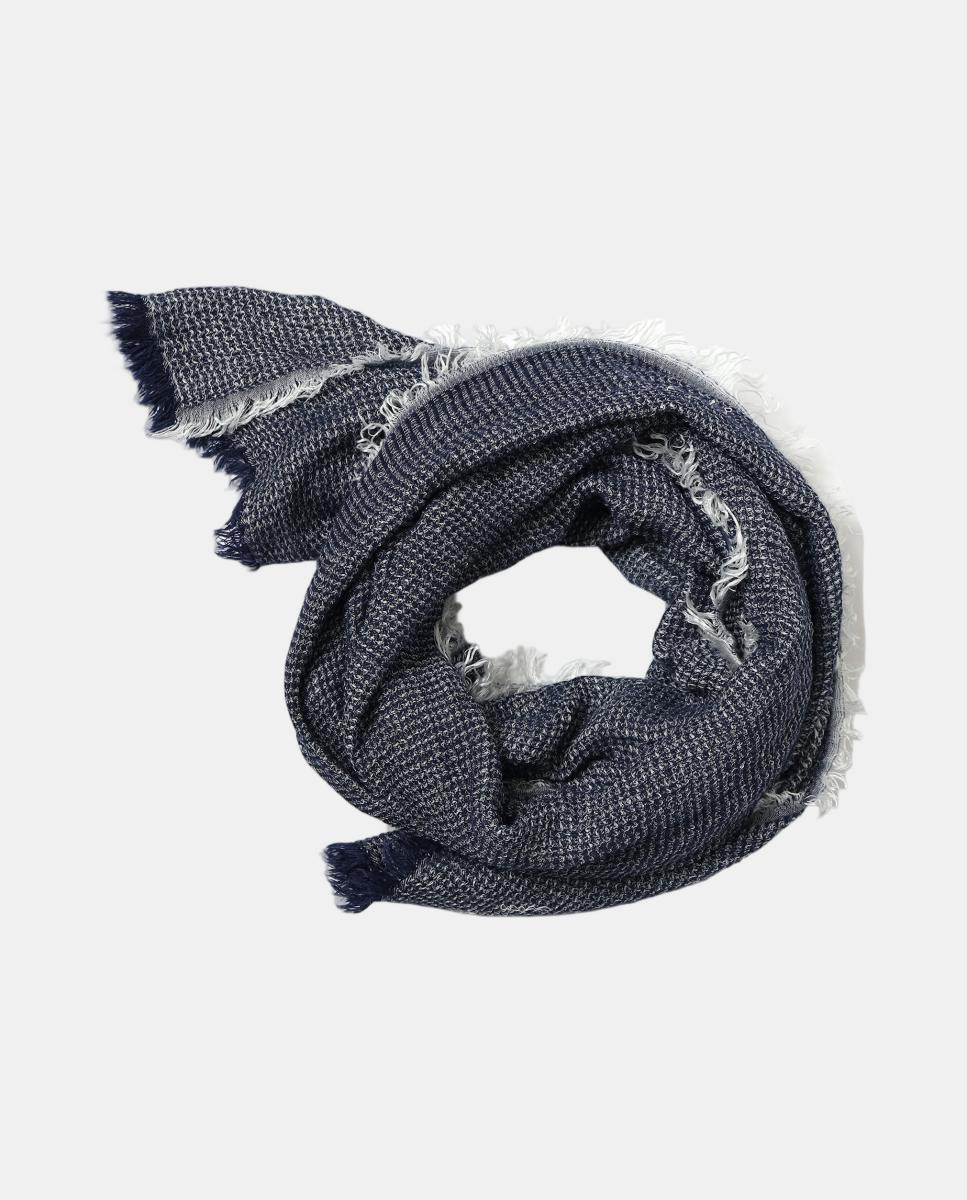 Écharpe com Jacquard Bicolor Azul-3