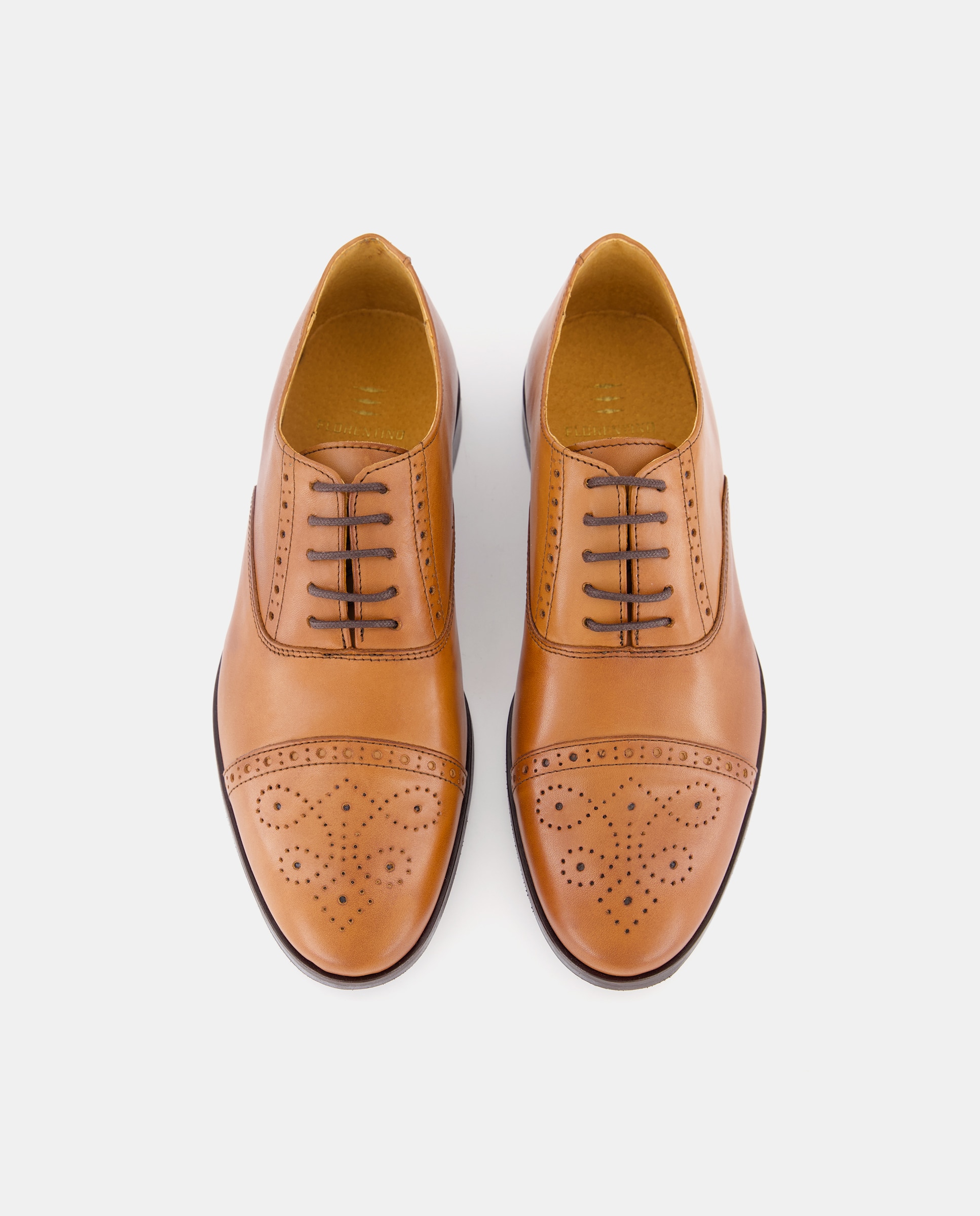 Sapatos com Brogue e em Pele Castanho-escuro-4