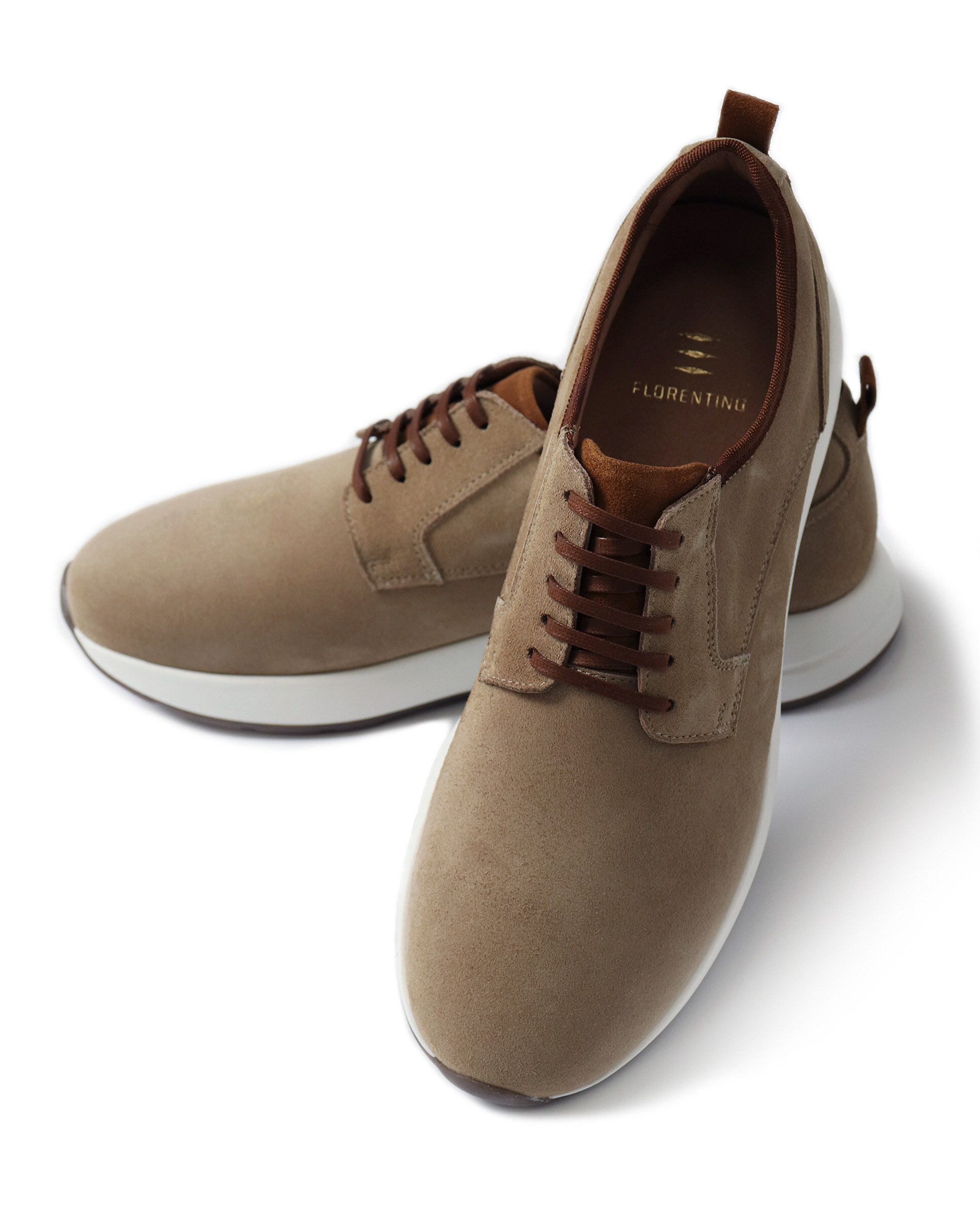 Sapatos Derby com Detalhes Castanho-claro-2