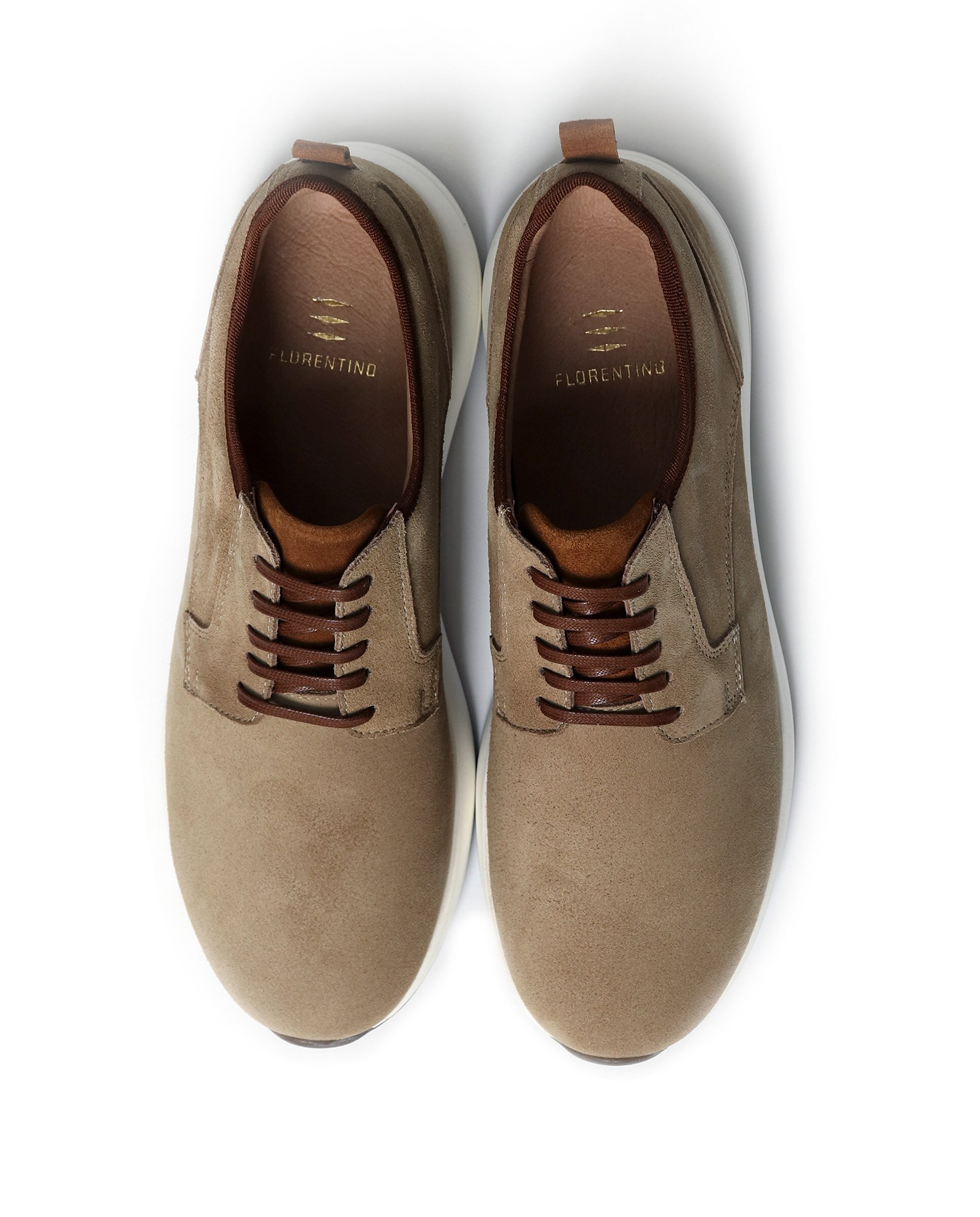 Sapatos Derby com Detalhes Castanho-claro-3