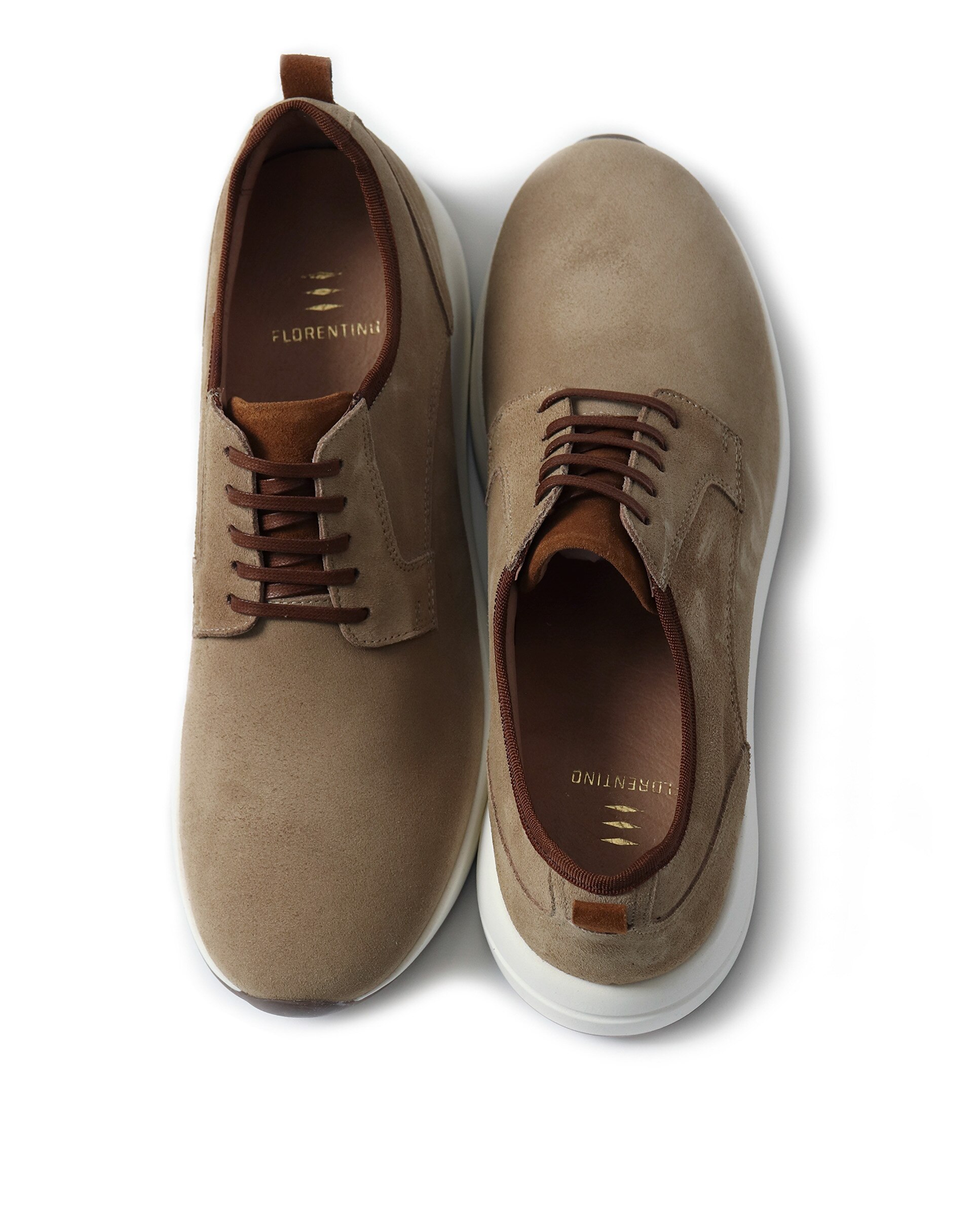 Sapatos Derby com Detalhes Castanho-claro-4