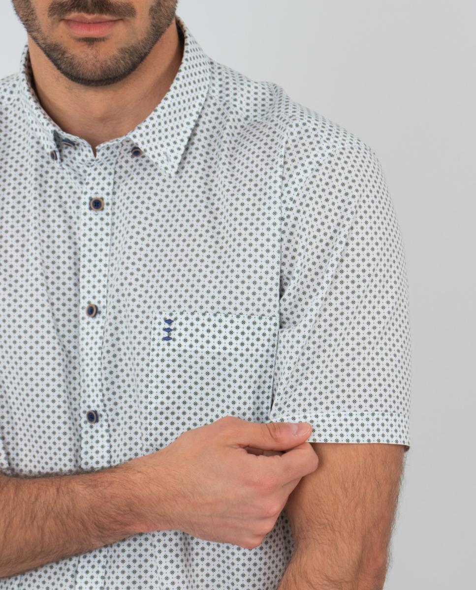 Camisa com Estampado Geométrico Branco-3