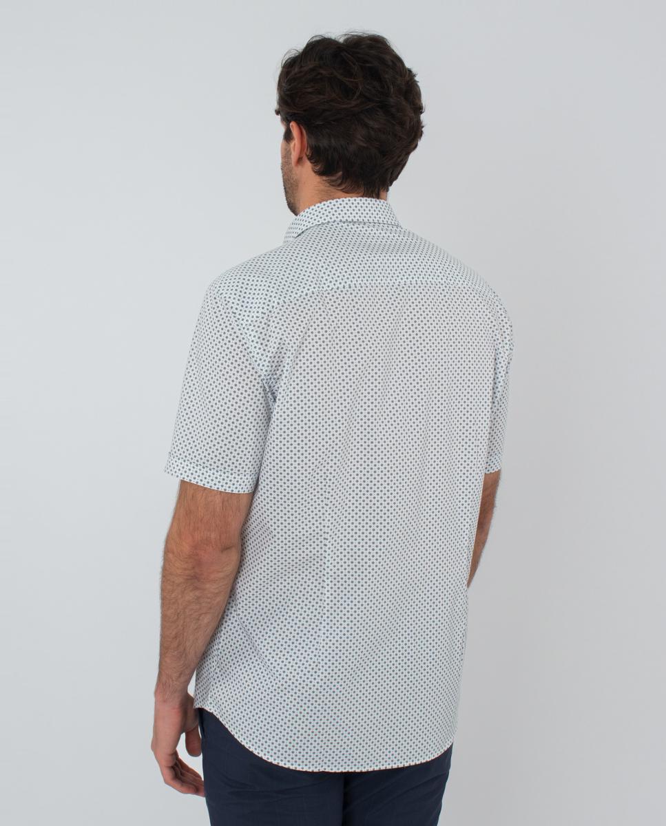 Camisa com Estampado Geométrico Branco-5