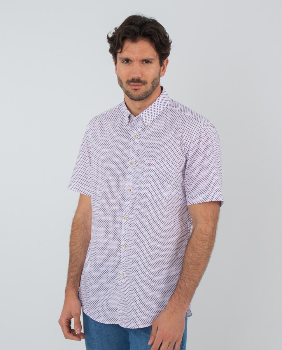Camisa de homem estampada Rosa-3