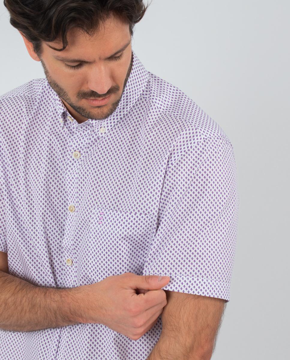 Camisa de homem estampada Rosa-5