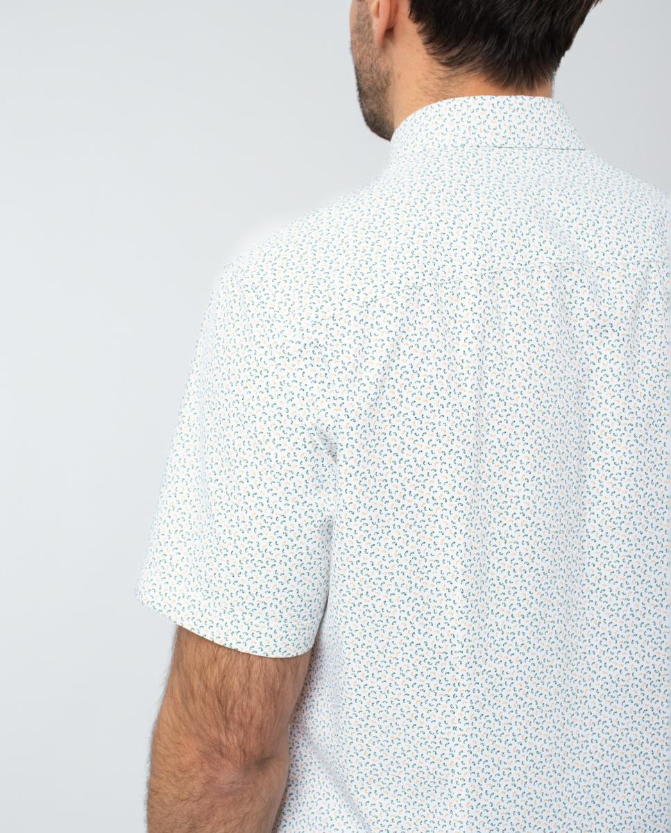 Camisa de homem estampada Branco-4