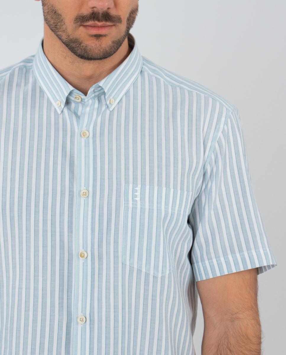 Camisa às Riscas Azul-claro-4