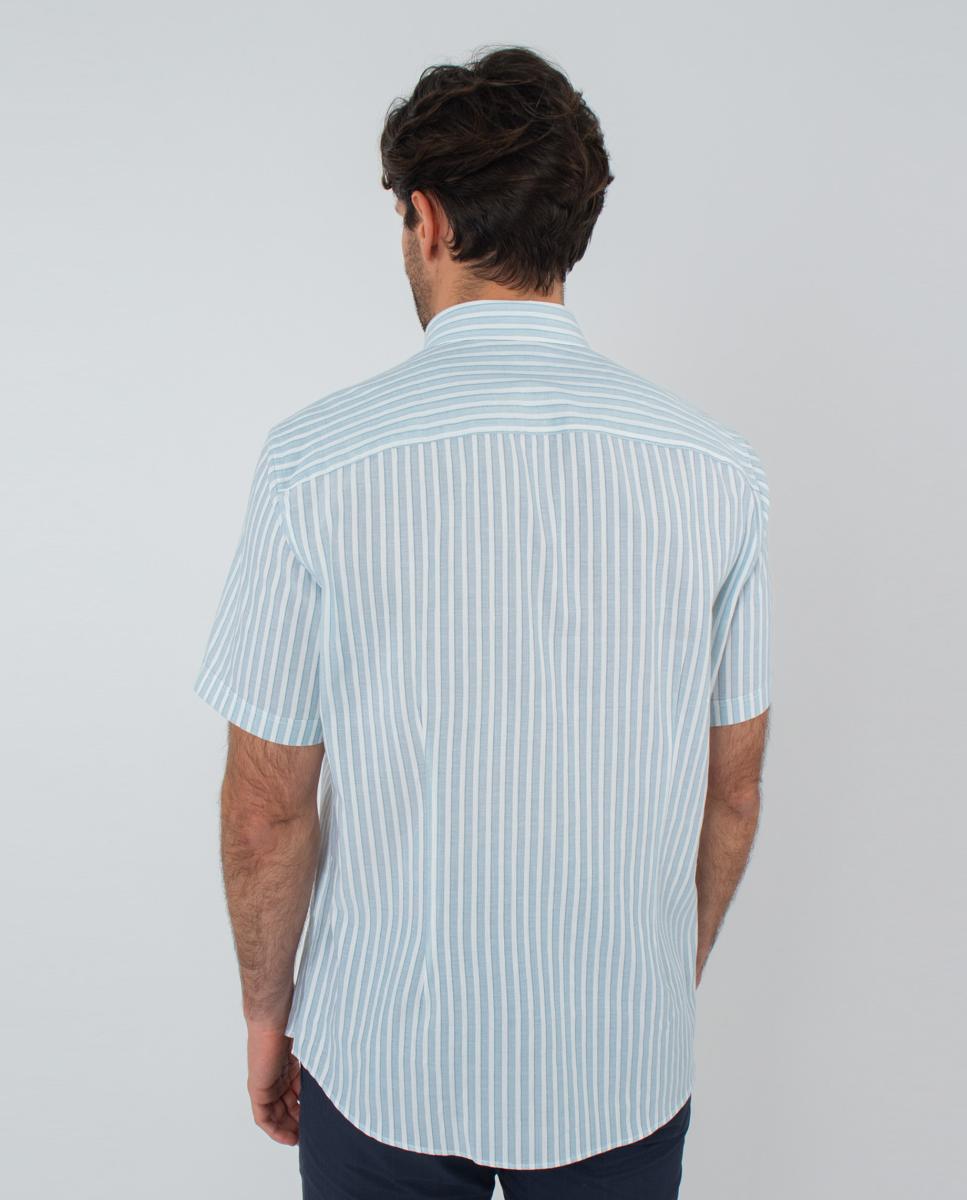 Camisa às Riscas Azul-claro-5