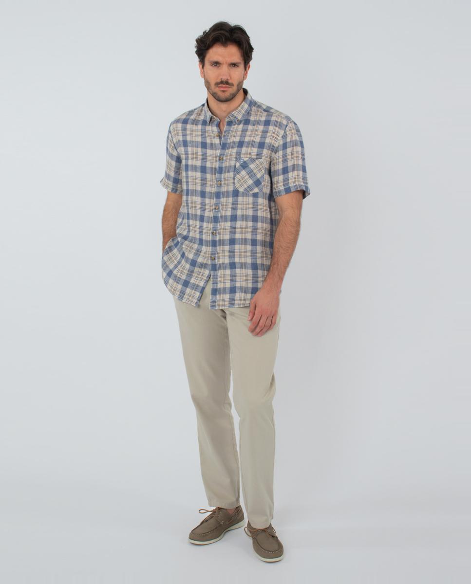 Camisa aos Quadrados Castanho-escuro-2