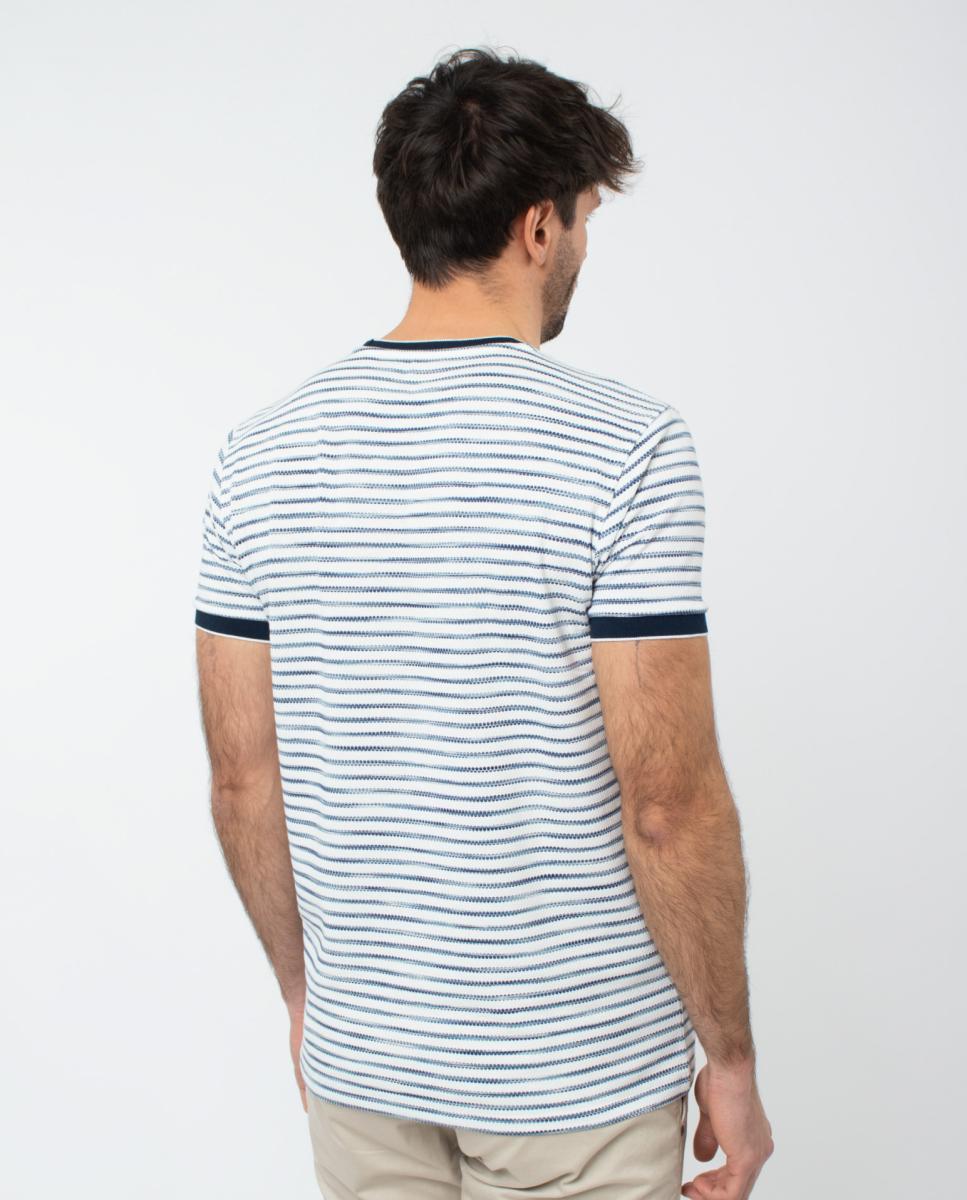 T-shirt às Riscas Azul-2