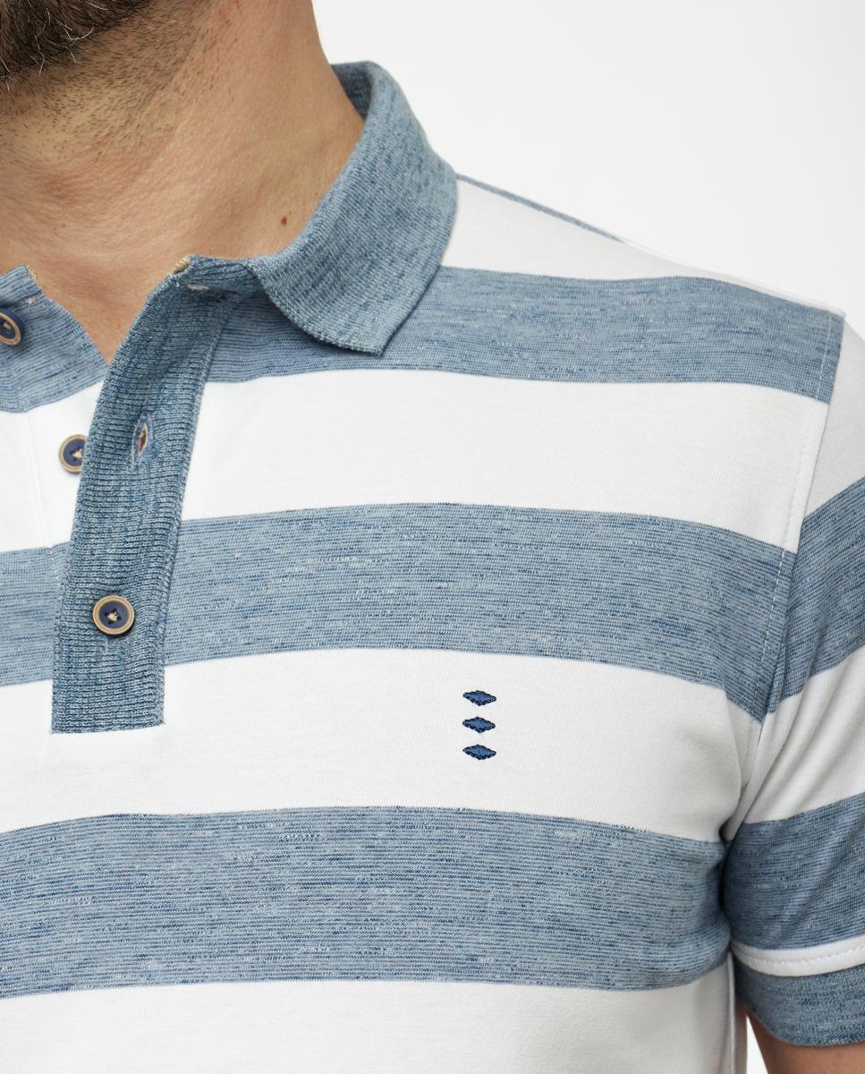 Polo às Riscas Azul-3