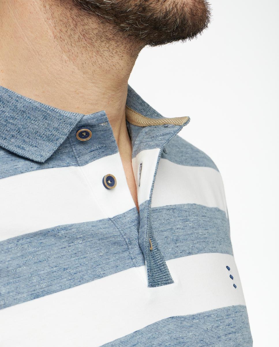 Polo às Riscas Azul-4