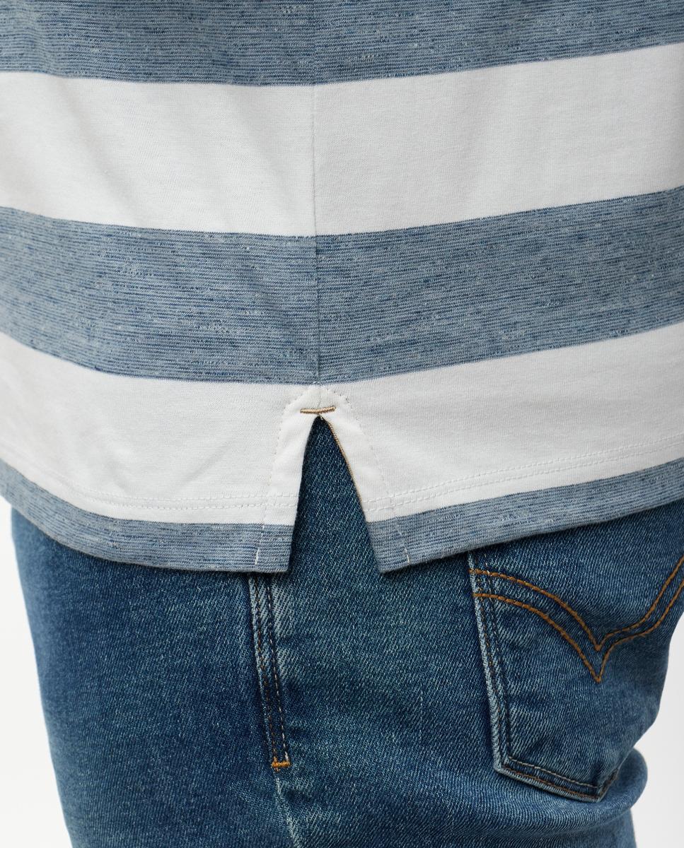 Polo às Riscas Azul-5