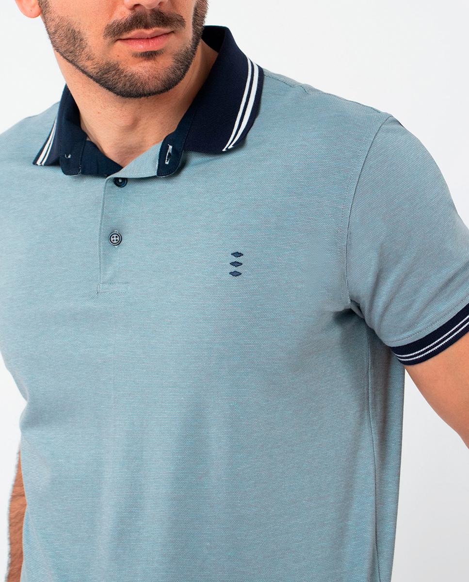 Polo de Jacquard Azul-2