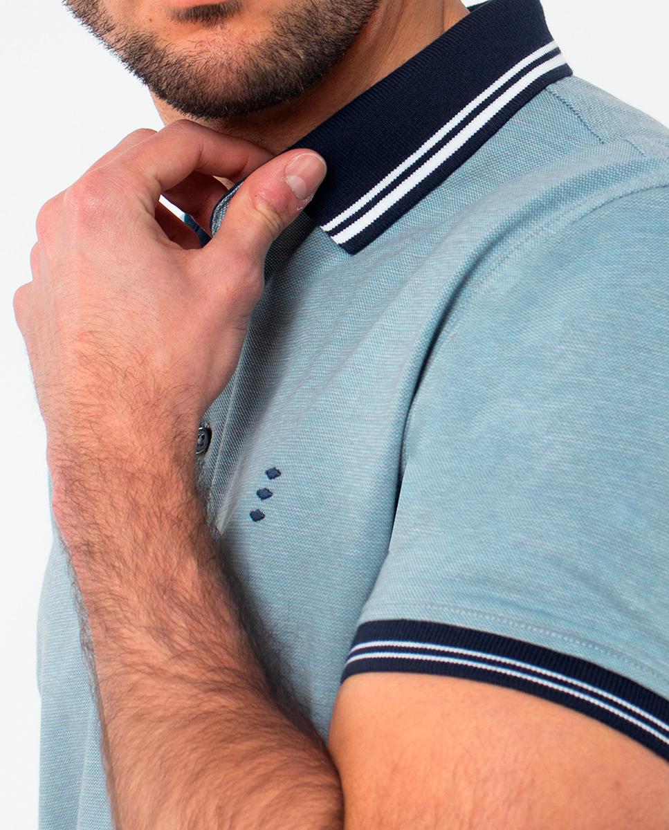 Polo de Jacquard Azul-3