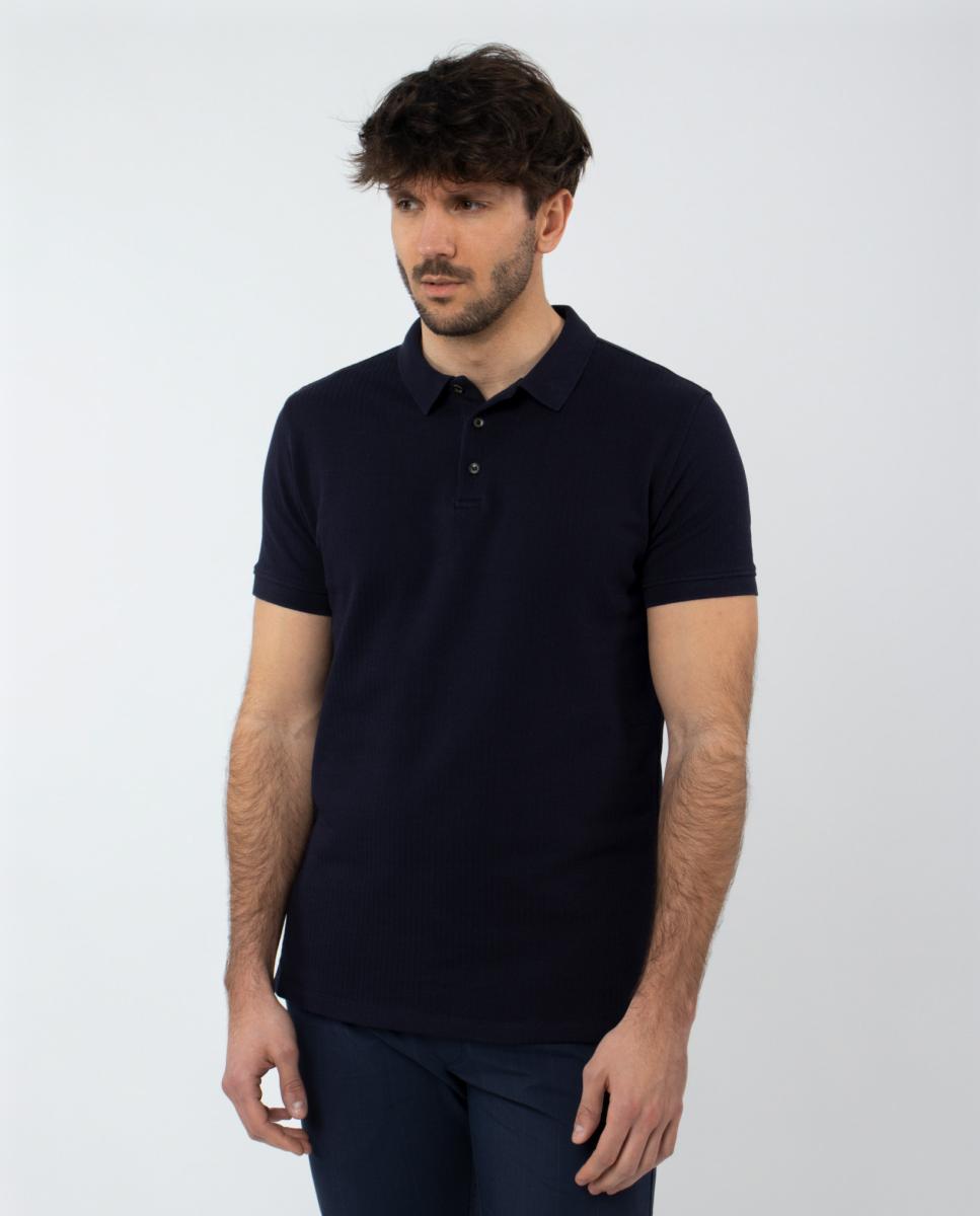Polo de Estrutura Azul-marinho-5