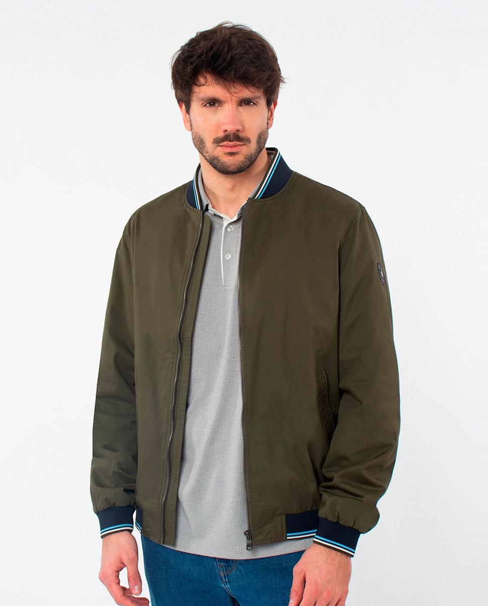 Blusão Bomber com Contraste Verde-escuro-3