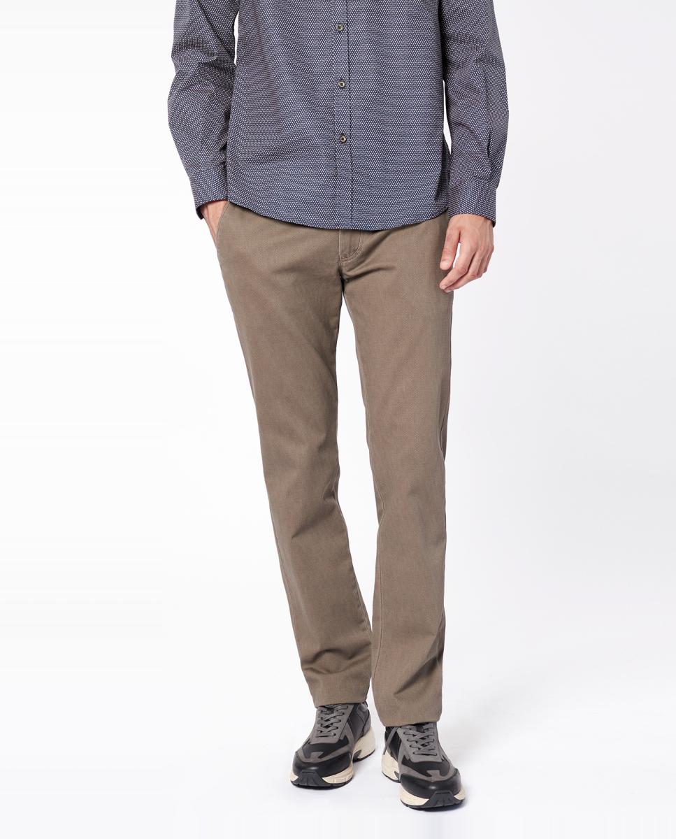 Imagen 0 de Pantalón de hombre chino microdibujo Marrón