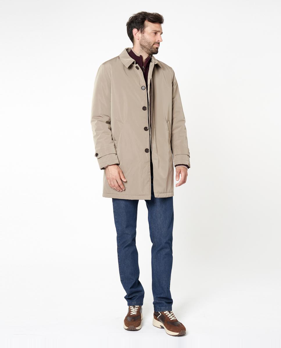 Imagen 0 de Gabardina de hombre técnica acolchada Marrón
