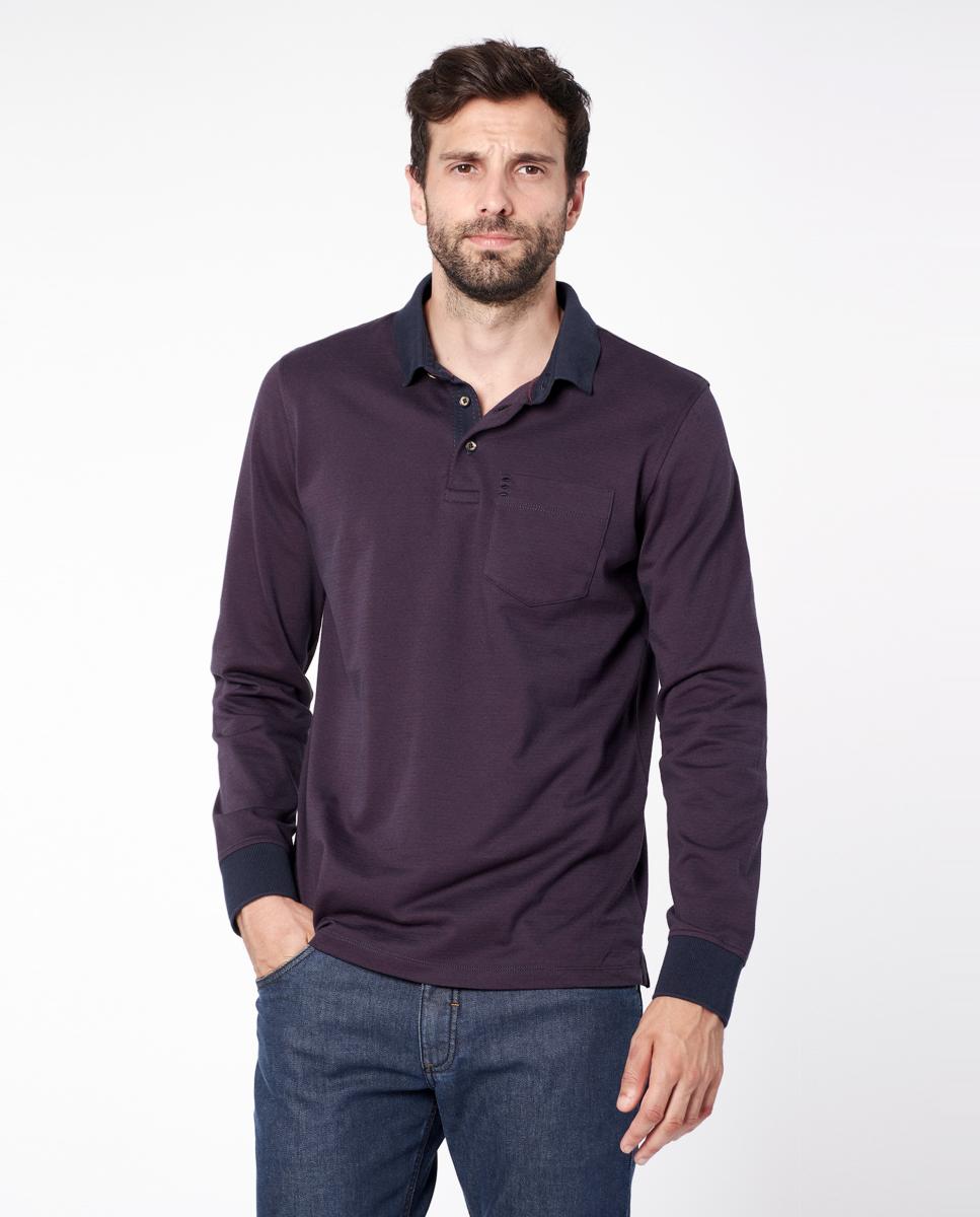 Imagen 0 de Polo de hombre jacquard microdibujo Granate