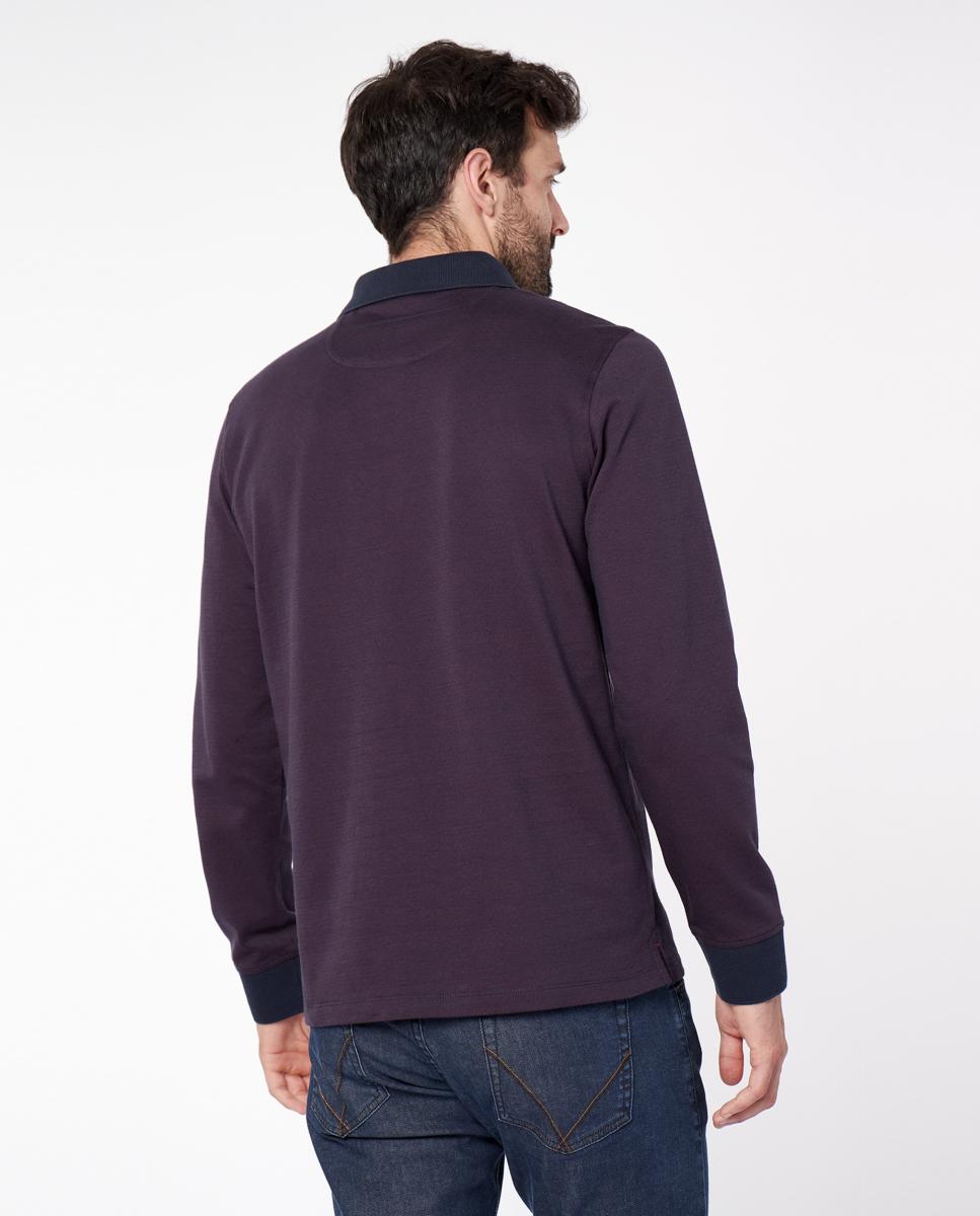 Polo de Jacquard com Micro Desenho Grená-2