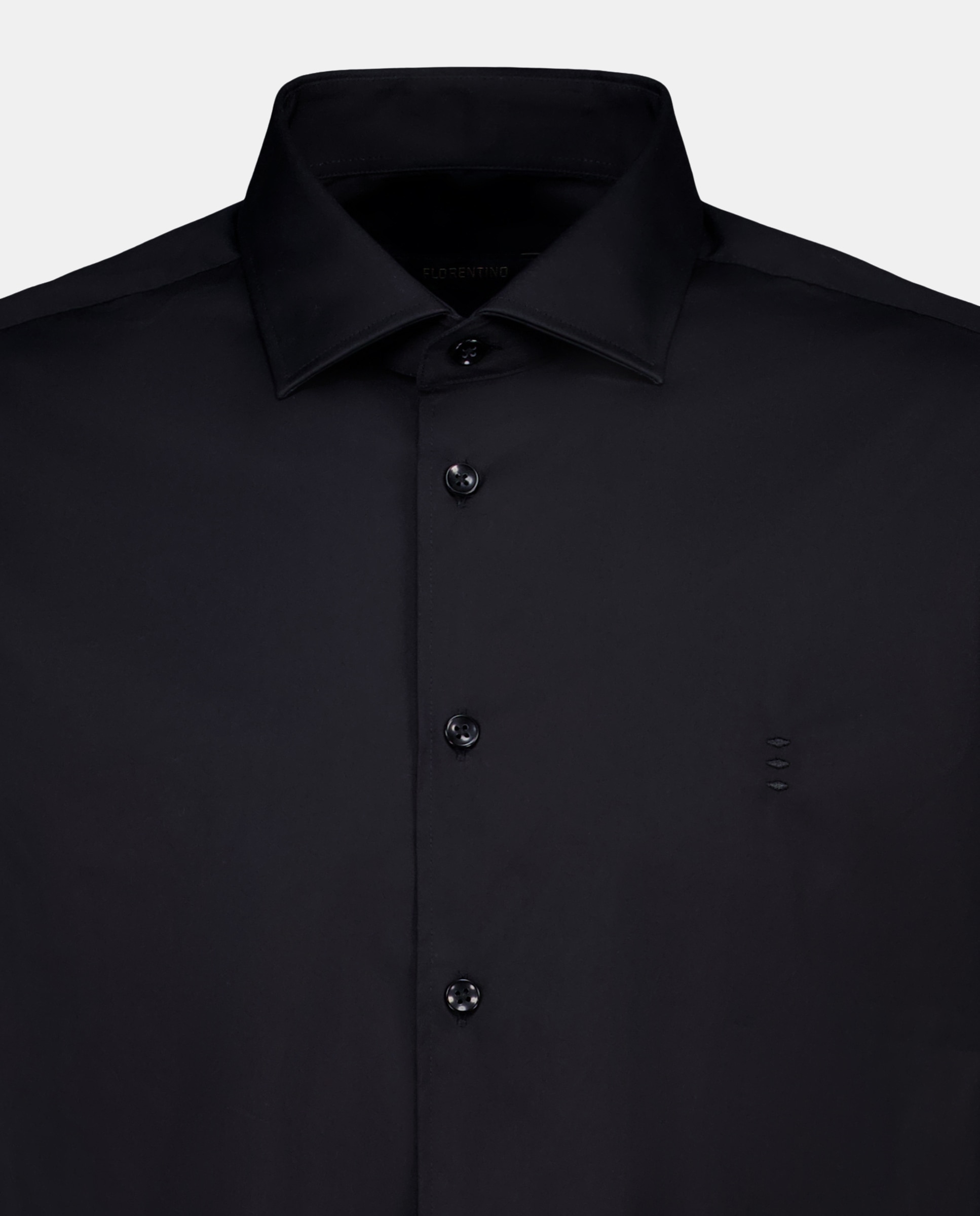 Imagen 3 de Camisa de hombre slim lisa blanca - Florentino - Negro Negro