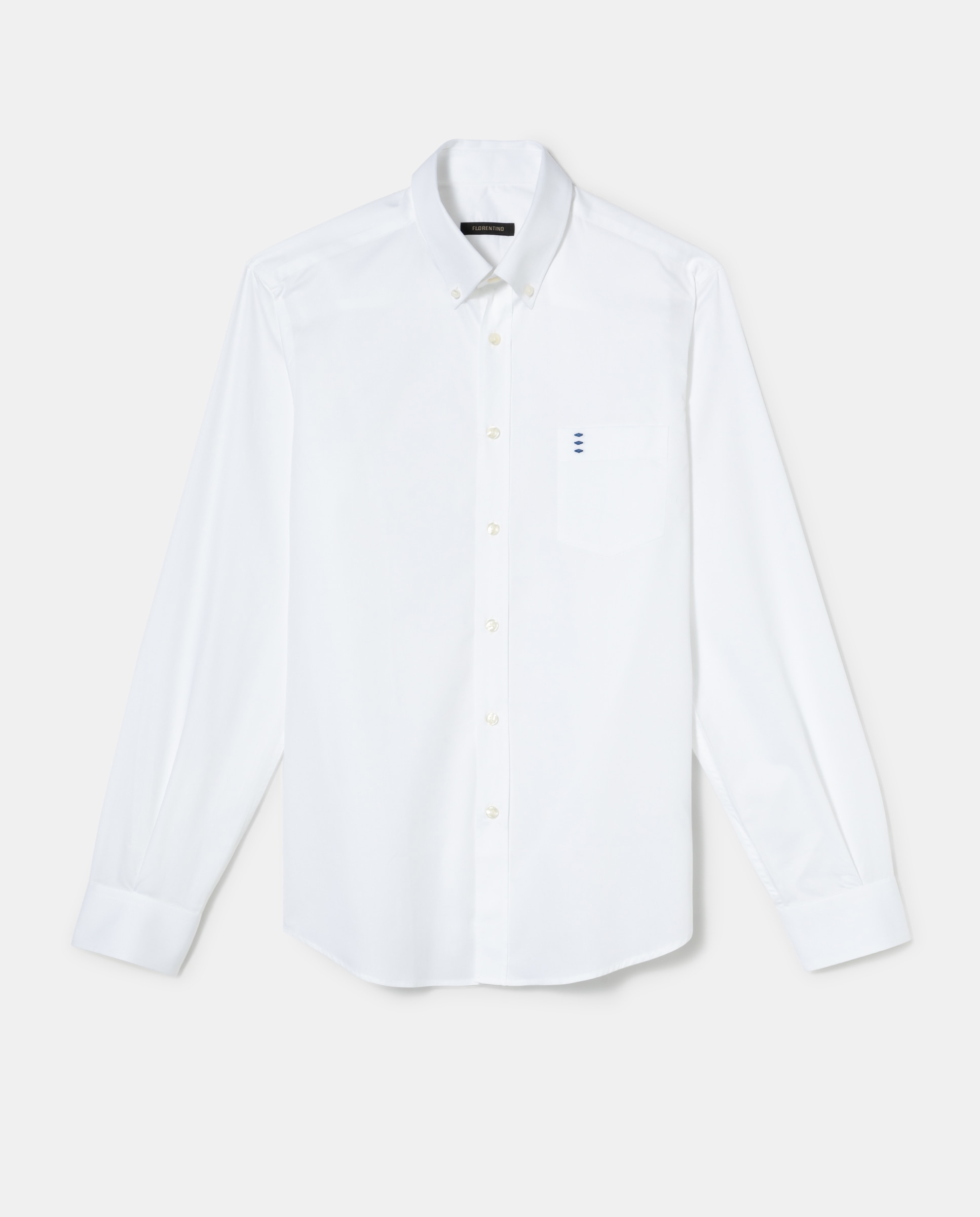 Camisa de homem regular lisa branca Branco-5