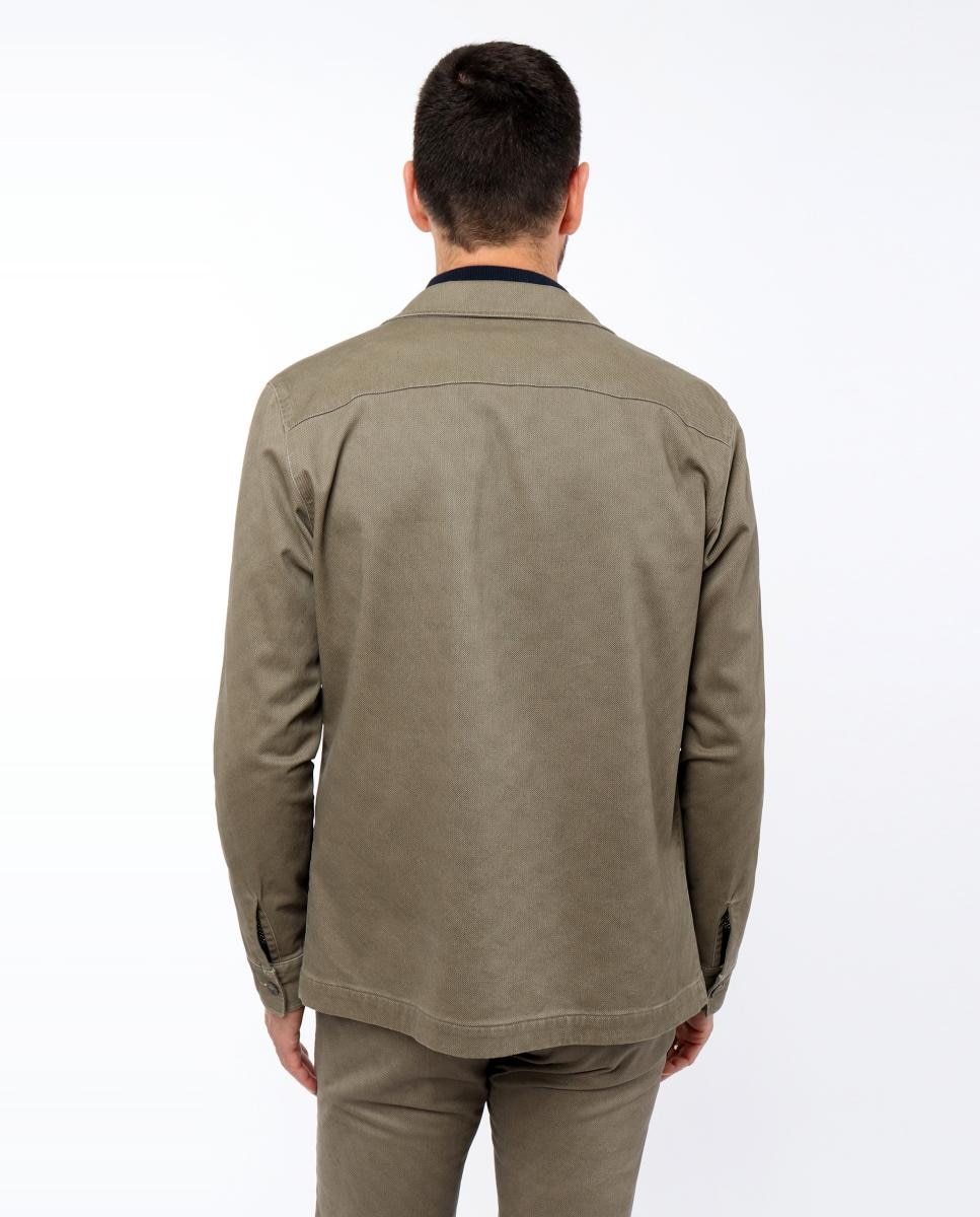 Sobrecamisa com Microdesenho Castanho-2