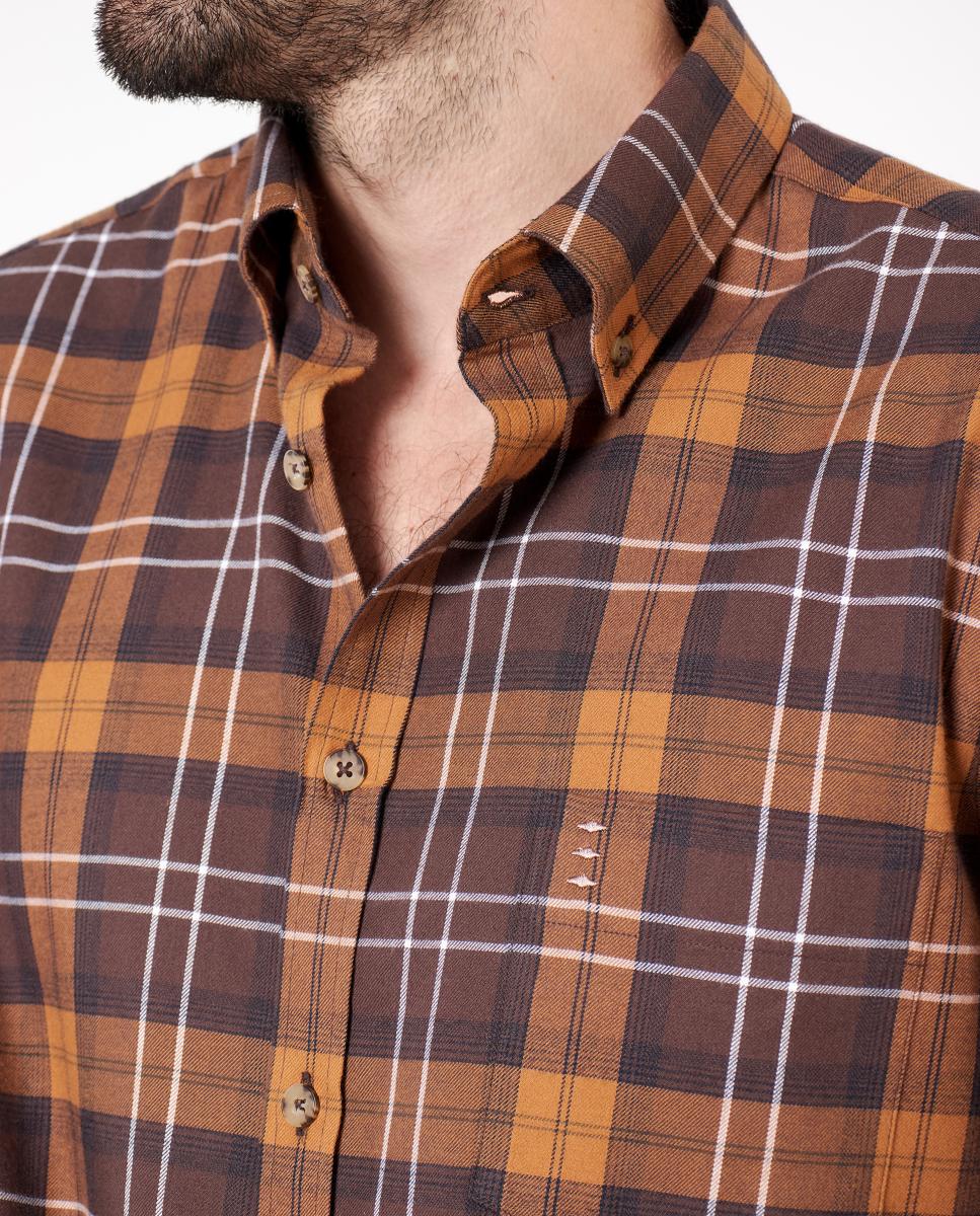 Imagen 3 de Camisa de hombre regular cuadros - Florentino - Marrón Marrón