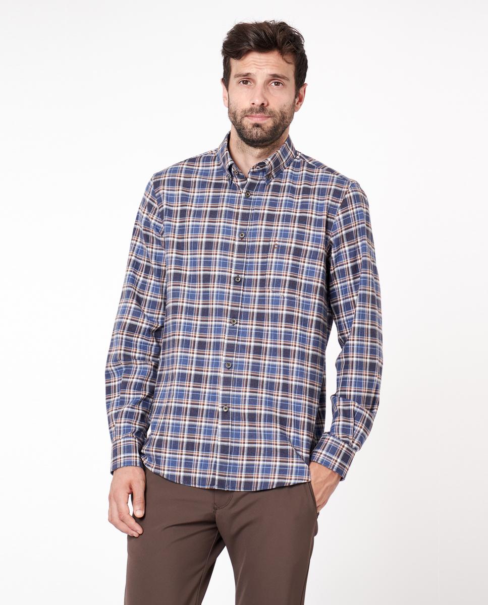 Imagen 1 de Camisa de hombre regular cuadros Azul