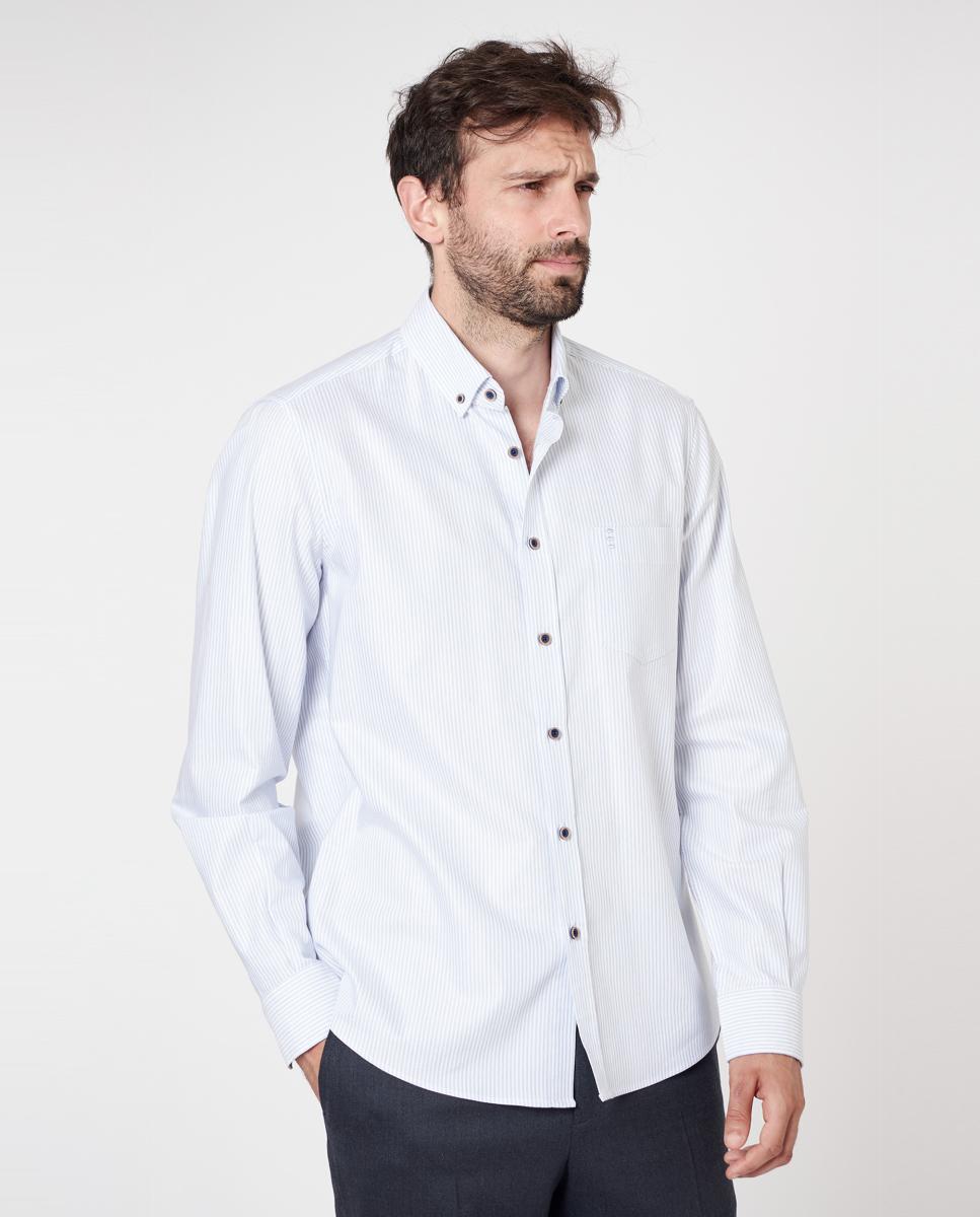 Imagen 1 de Camisa de hombre regular listas Azul claro