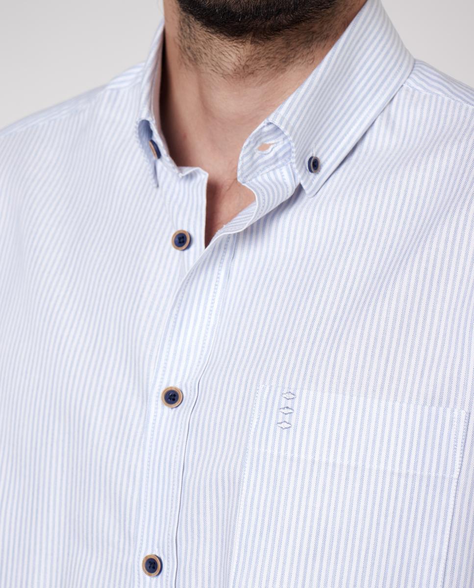 Imagen 3 de Camisa de hombre regular listas - Florentino - Azul claro Azul claro