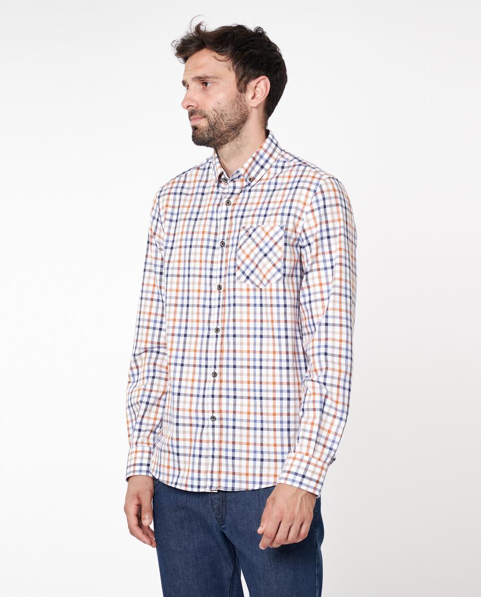 Imagen 1 de Camisa de hombre regular cuadros Azul