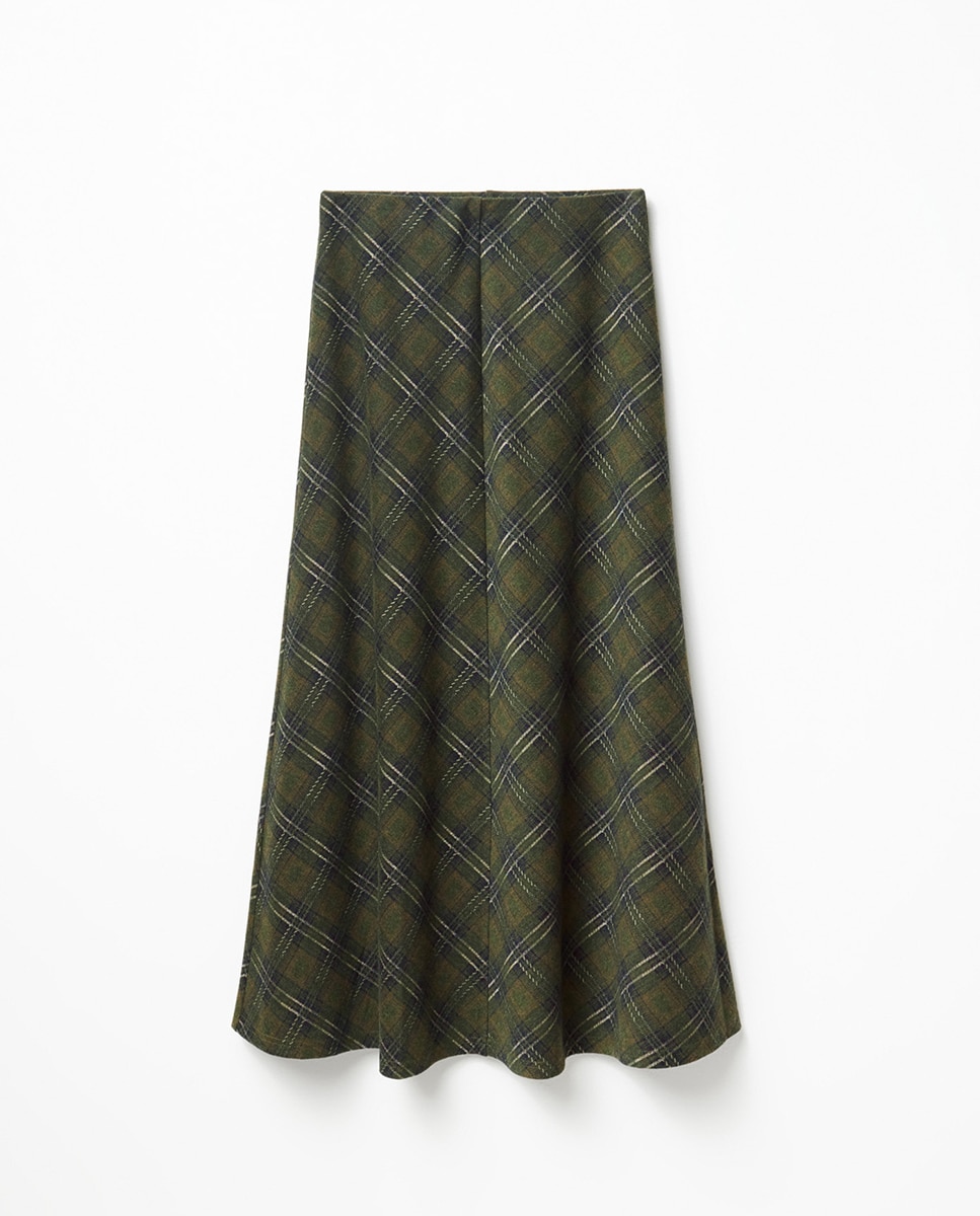 Falda pañuelo cuadros - Sfera - 530 Verde oscuro 530 Verde oscuro-5