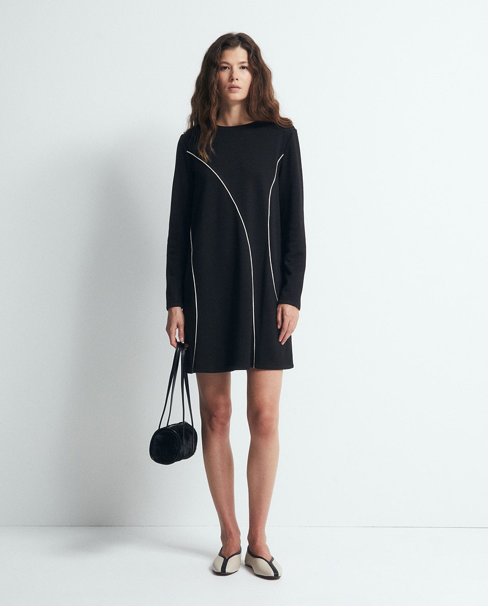 Vestido mini soft - Sfera - Negro Negro-1