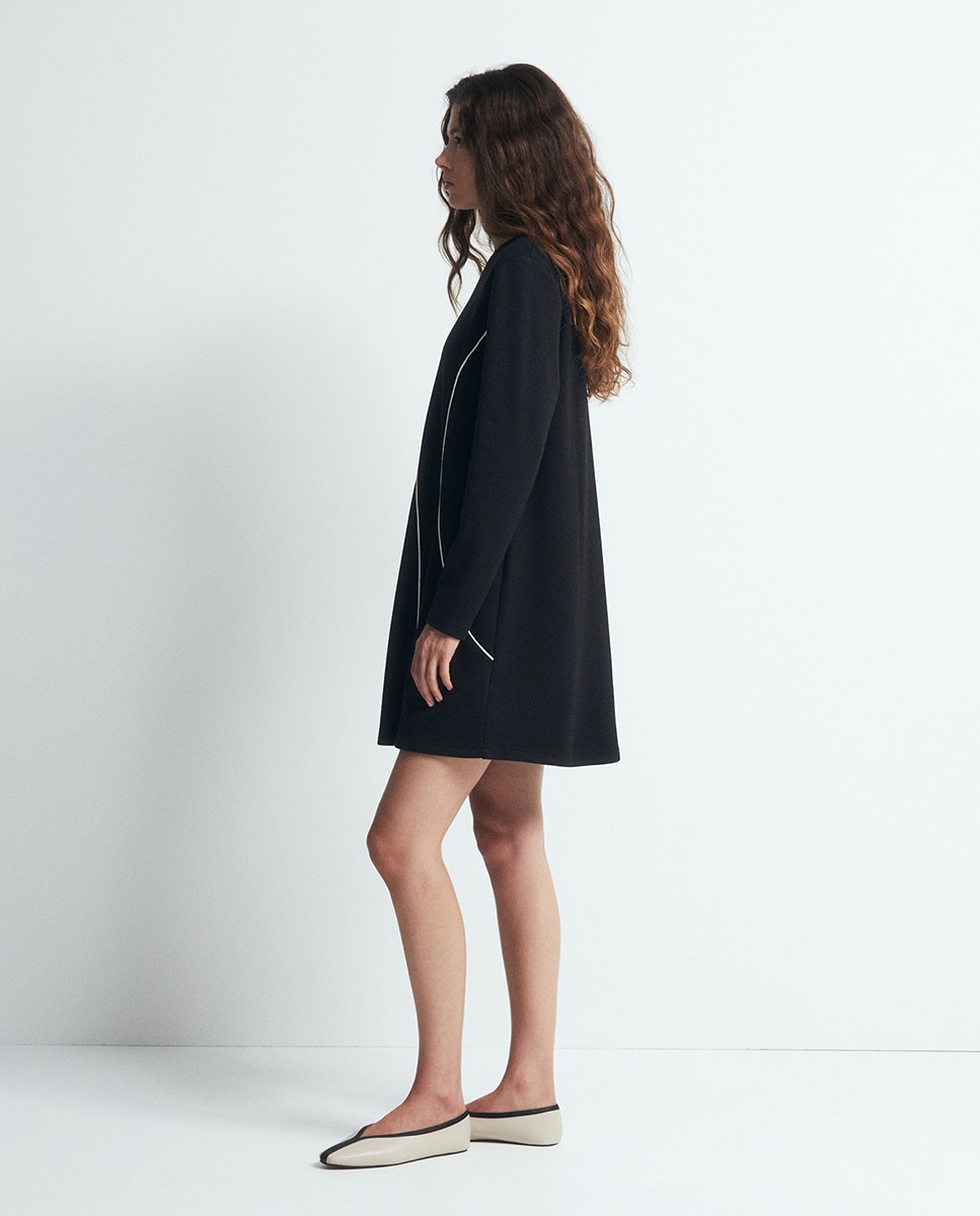 Vestido mini soft - Sfera - Negro Negro-3