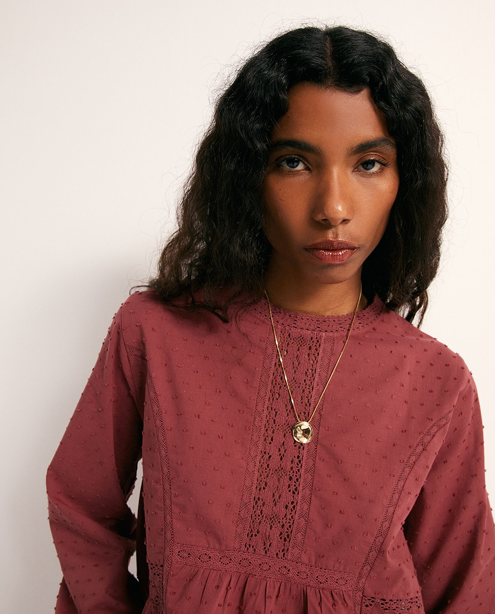 T-shirt com Plumetti 230 Rosa Escuro-3