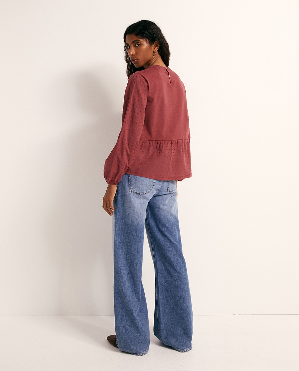 T-shirt com Plumetti 230 Rosa Escuro-5