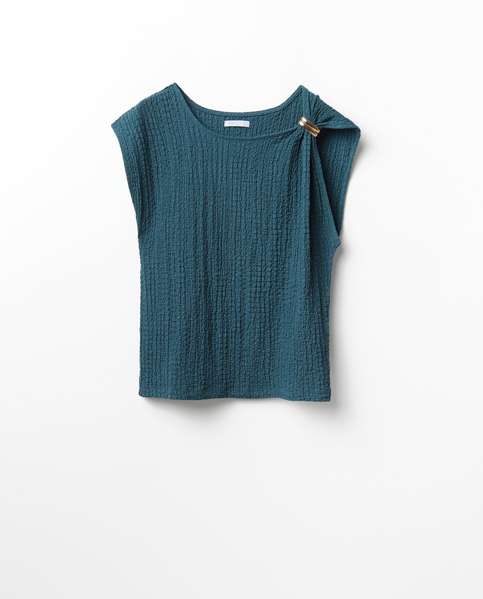 Blusa de Conjunto com Peça Azul-escuro-5