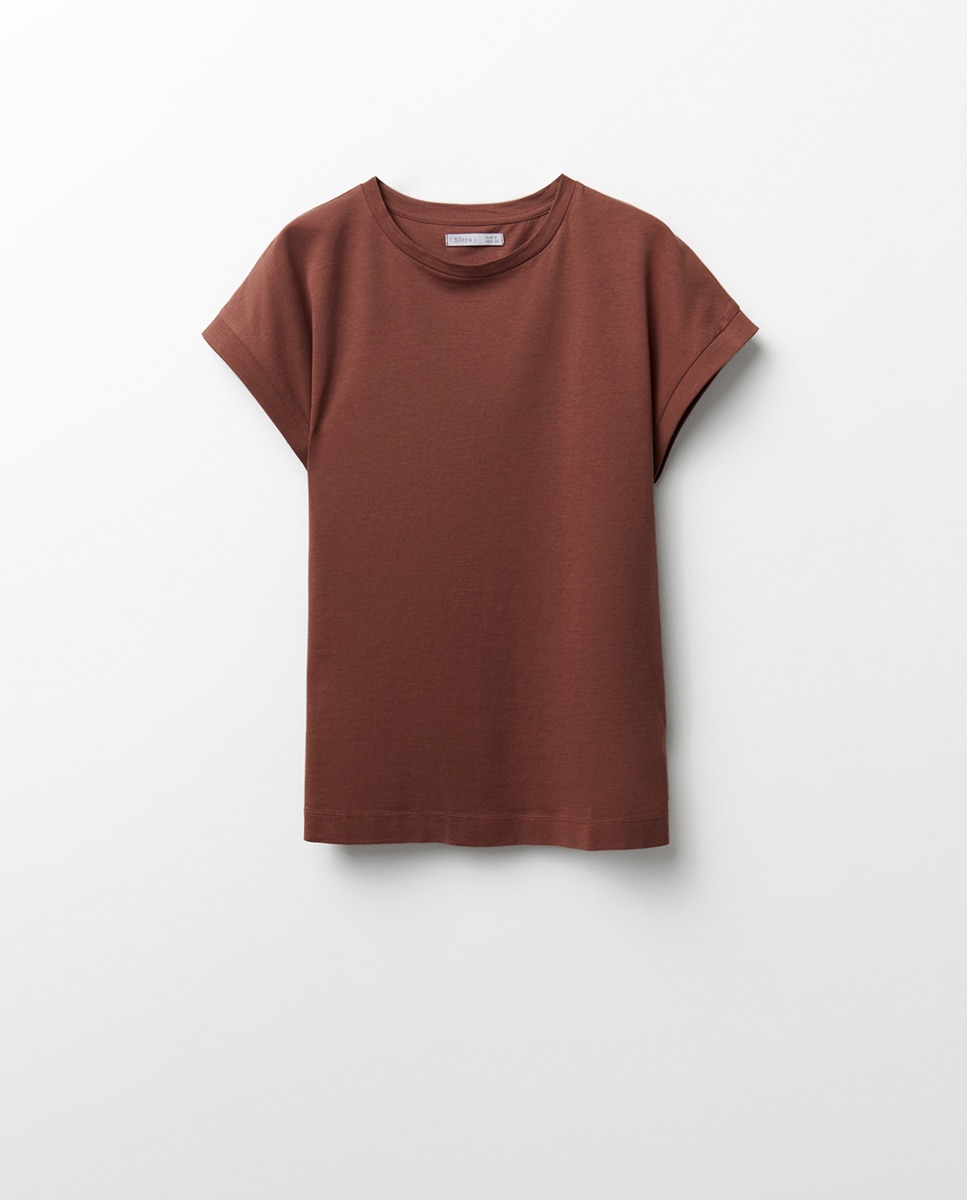 T-shirt básica lisa 230 Rosa Escuro-4