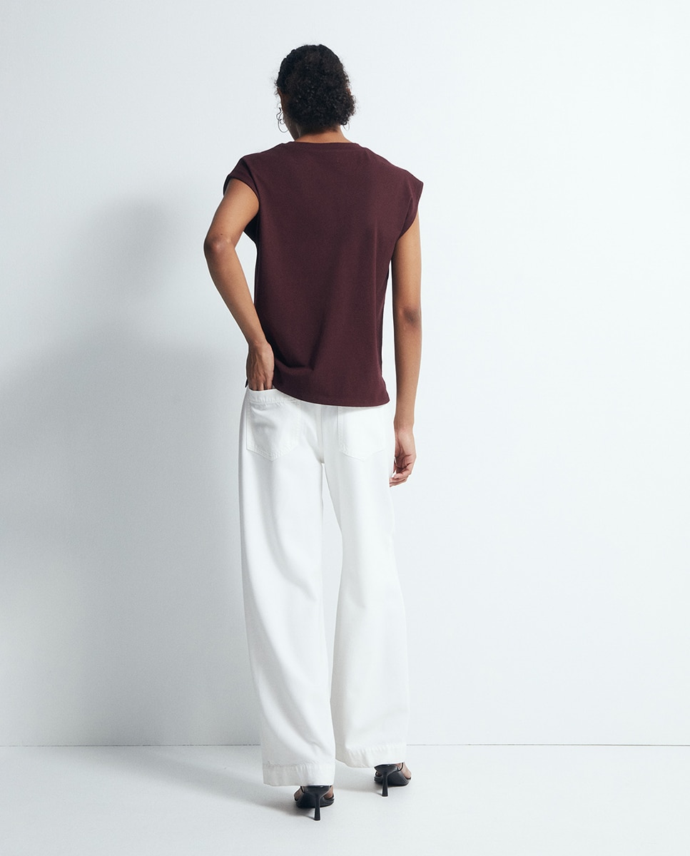 T-shirt Heavy Cotton com Tachas Bordeaux-4