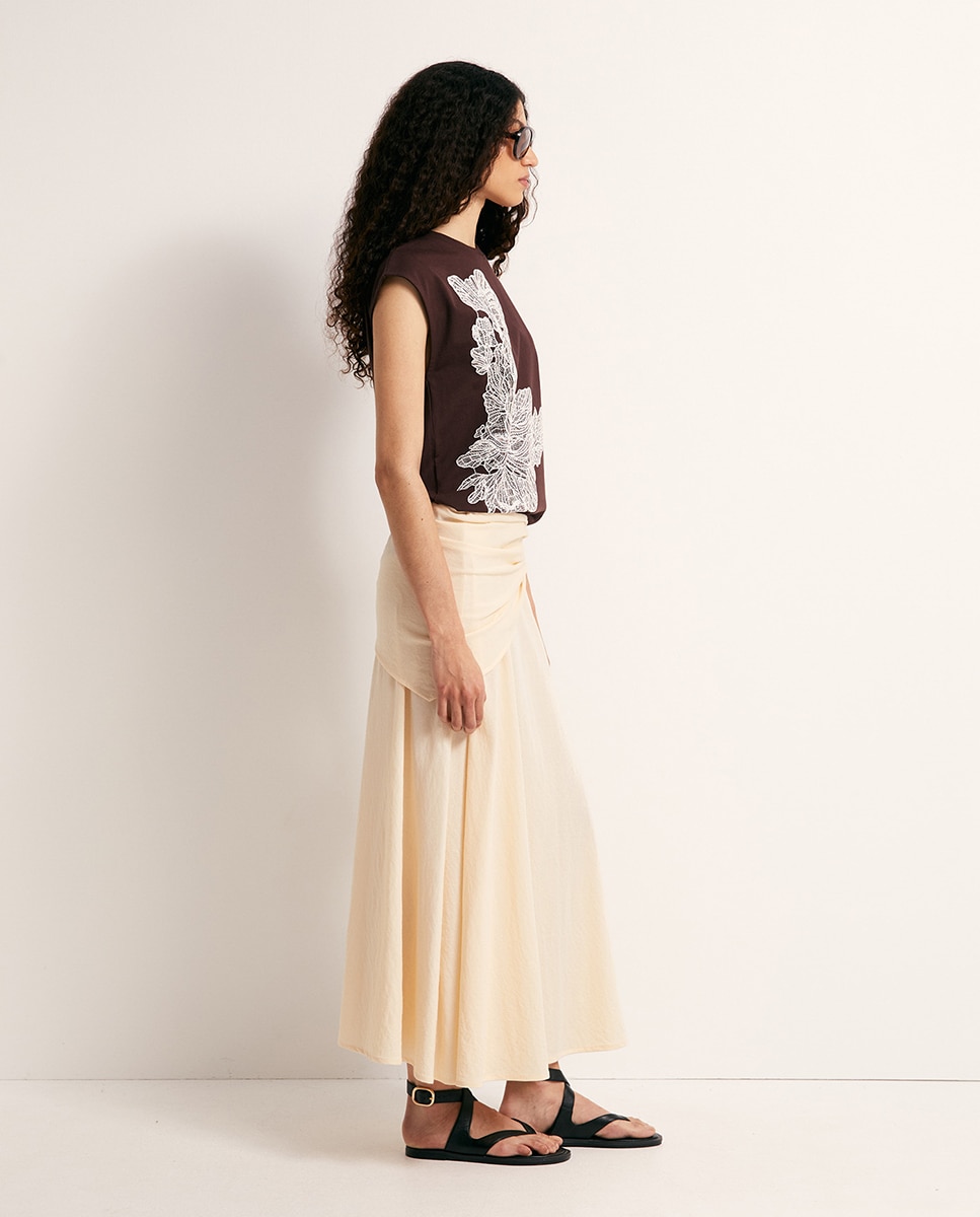 T-shirt com Estampado Chocolate-3
