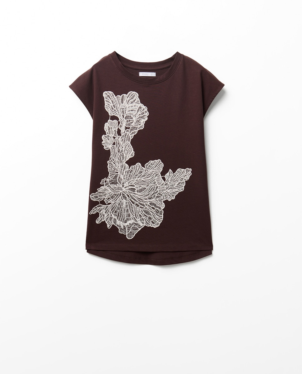 T-shirt com Estampado Chocolate-4
