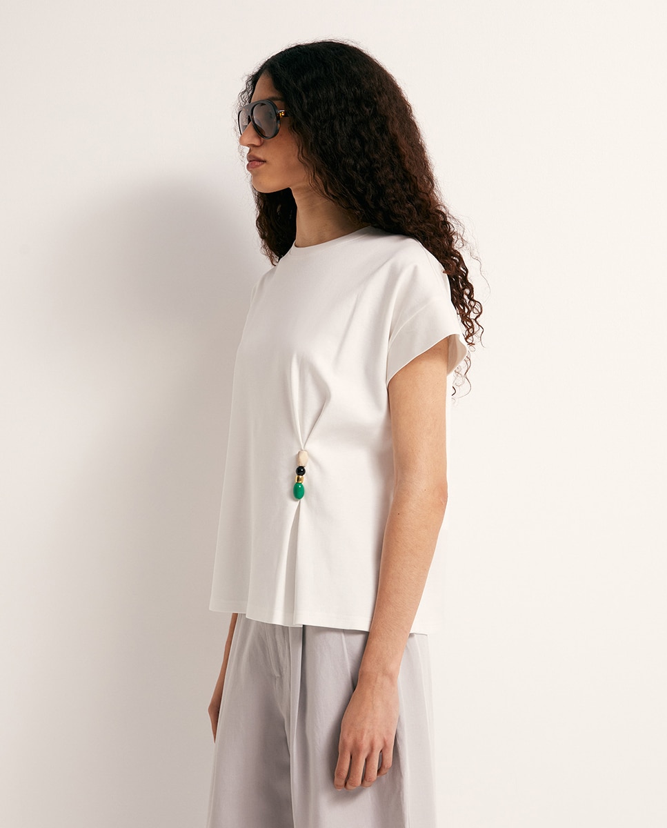 Camiseta broche heavy cotton - Sfera - Blanco Blanco-3