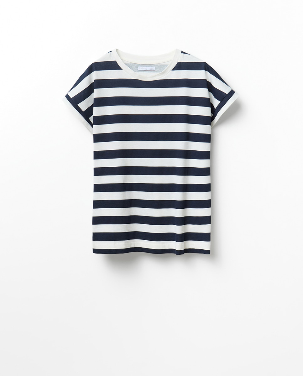 T-shirt básica estampada Azul-marinho-5