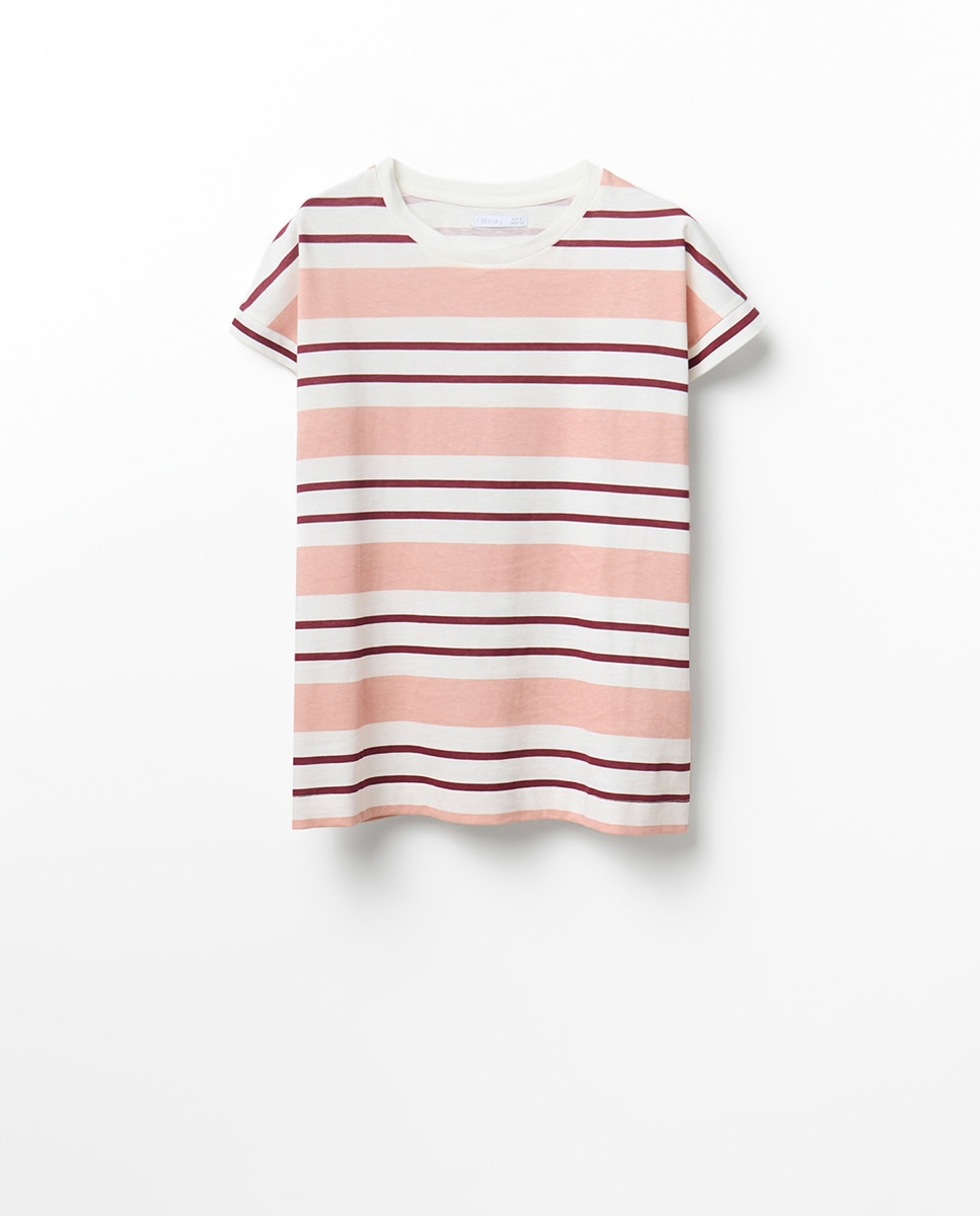 T-shirt básica estampada 200 Rosa-5