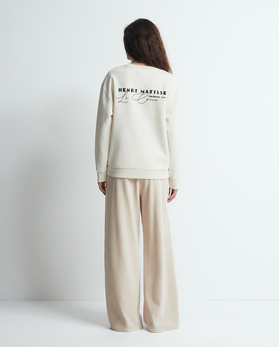 Sweatshirt com Estampado Matisse 120 Cru-5