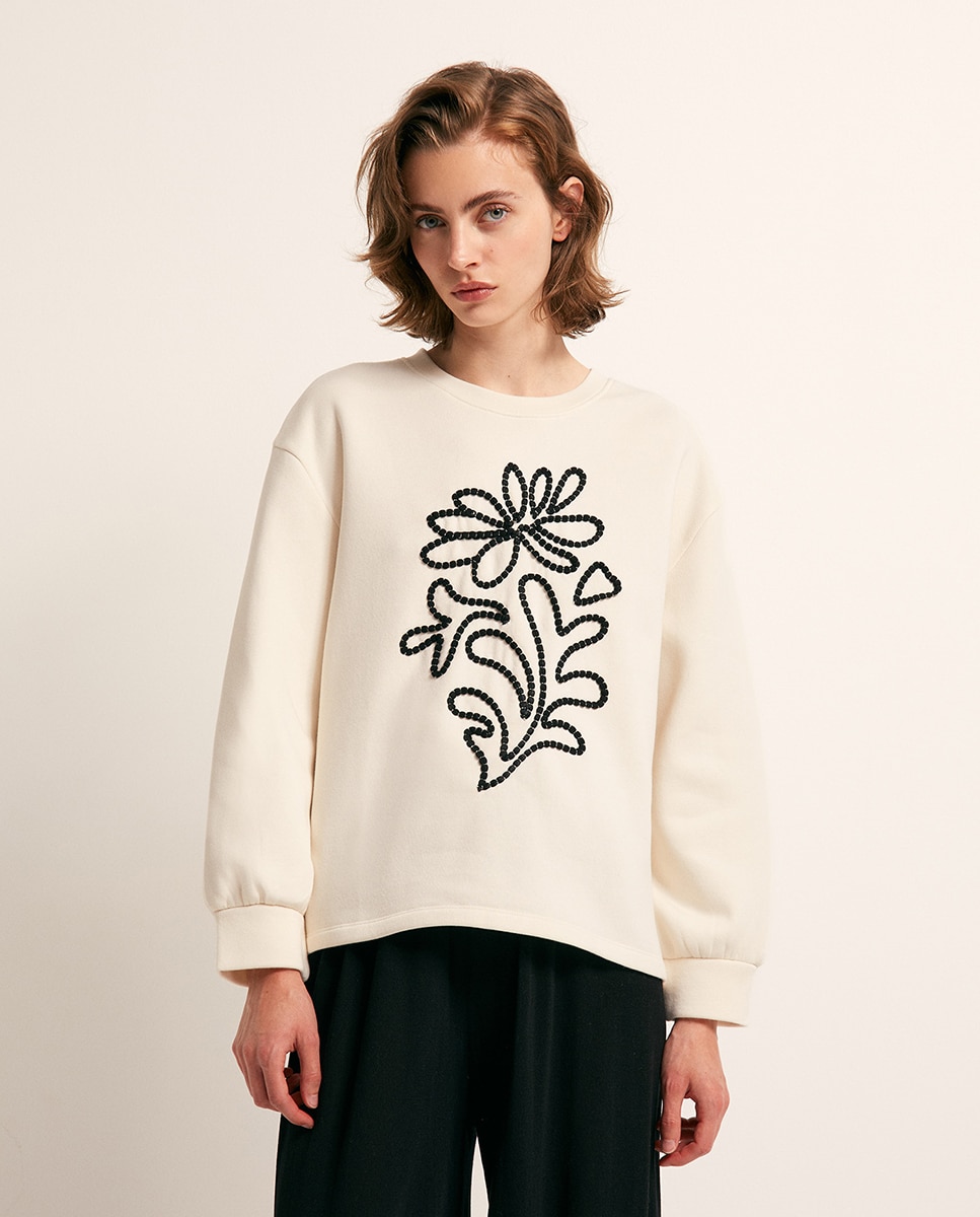 Imagem 0 de Sweatshirt com Adorno Bordado
